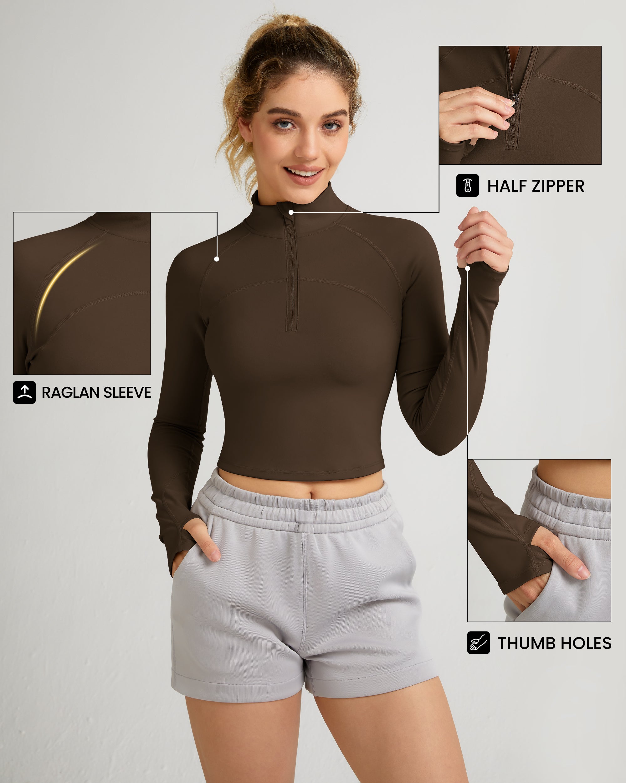 Half Zip Athletic Pullover Top