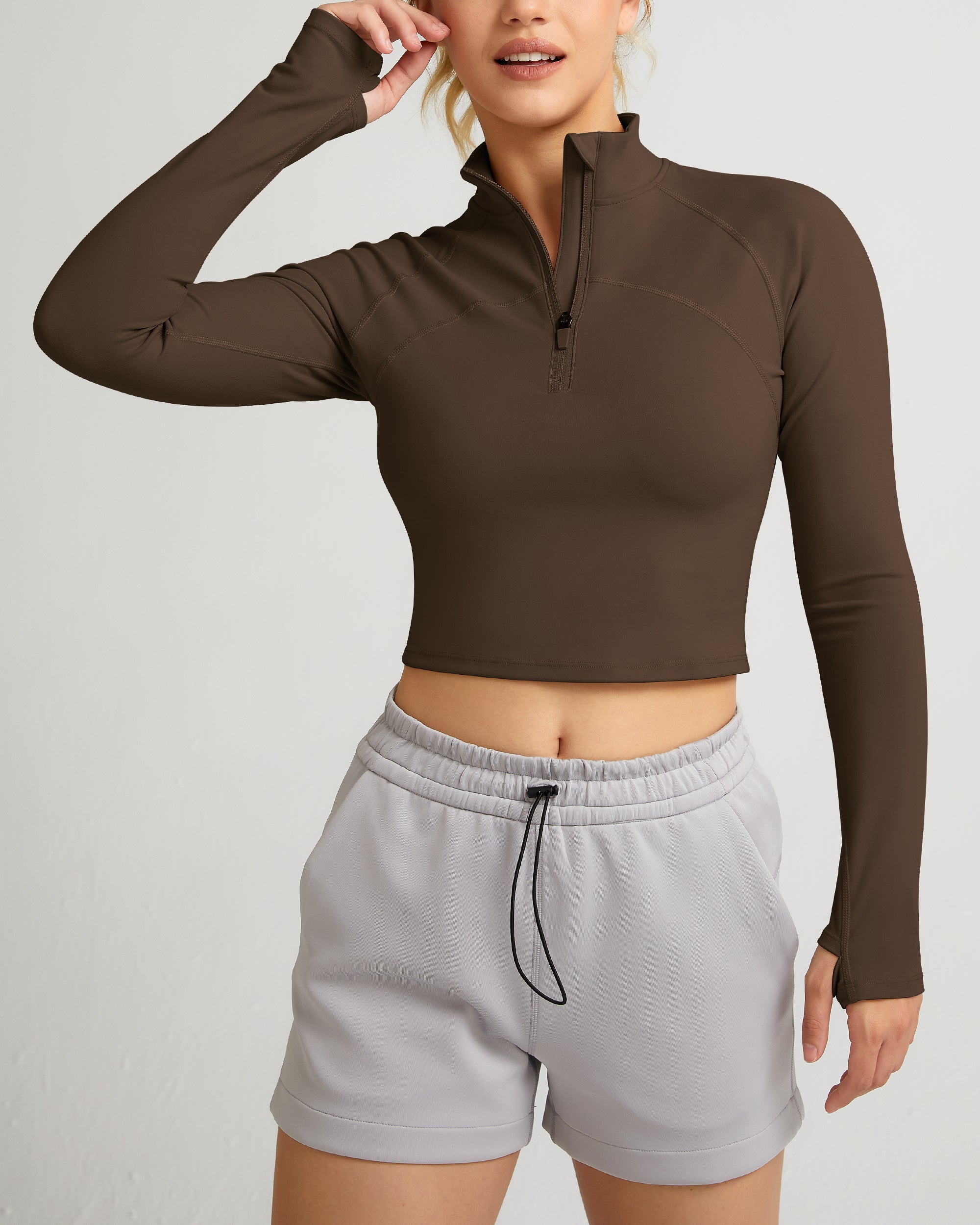 Half Zip Athletic Pullover Top