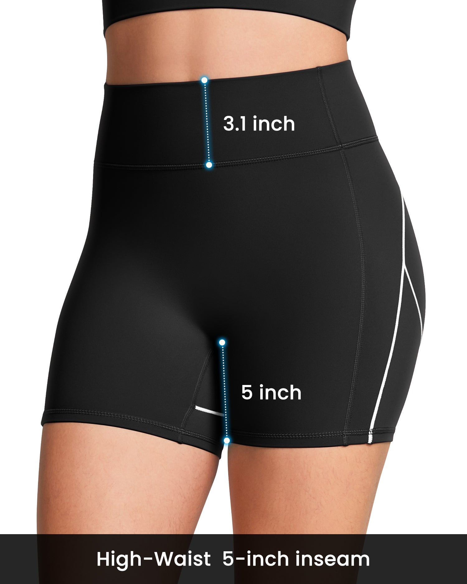 Contrast Stitching  5"  Athletic Shorts for Women 254104