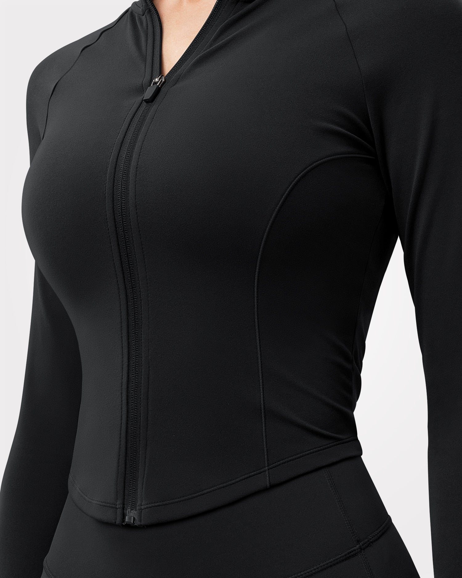BBL Jackets for Women with Full Zip Up Cropped & Thumb Hole 262003