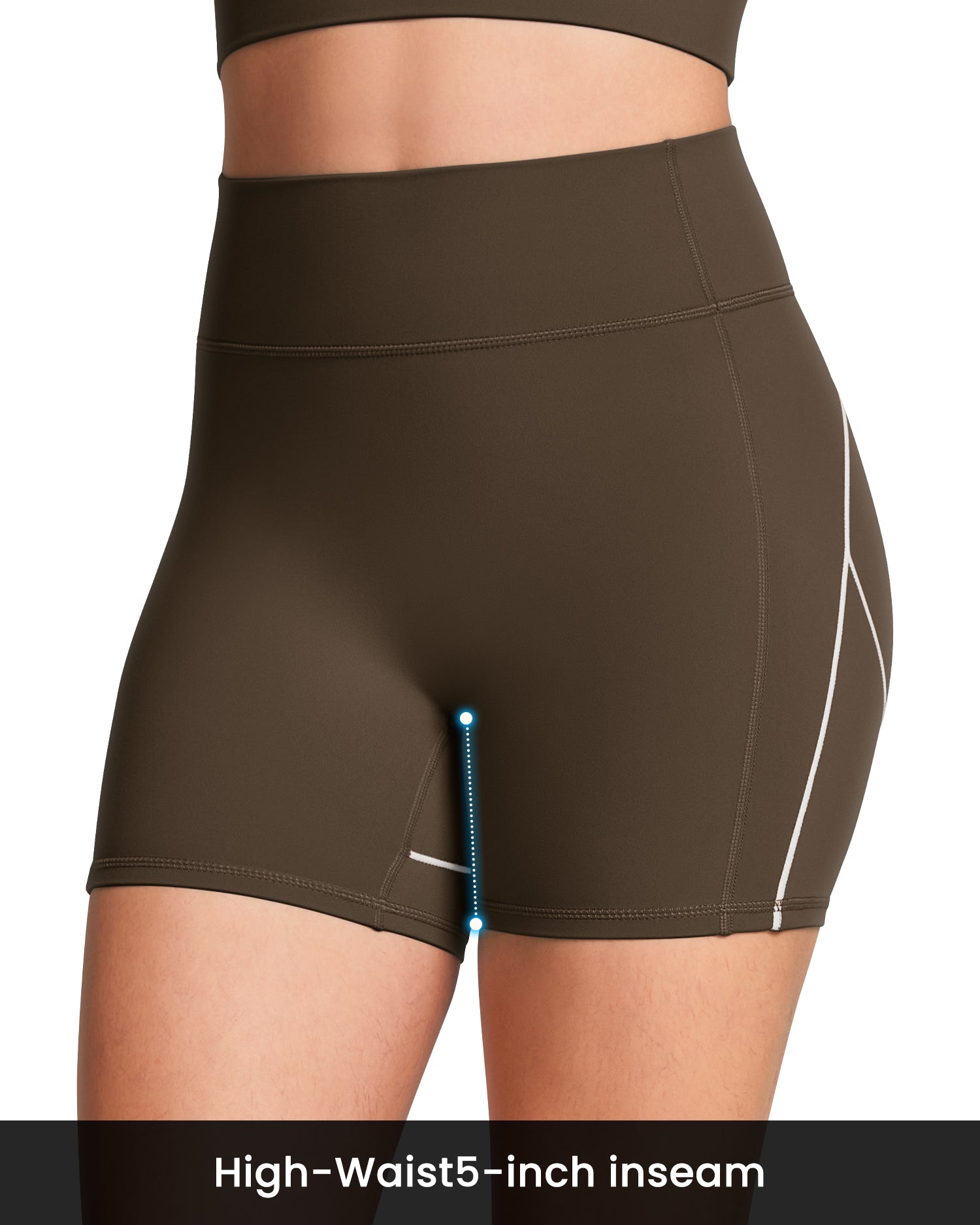 Contrast Stitching  5"  Athletic Shorts for Women 254104