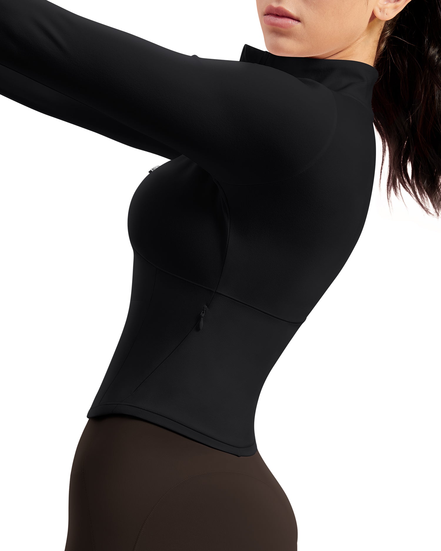 BareLuxe Corset BBL Jacket for Women Zip Up Waist-Length Cropped 254303