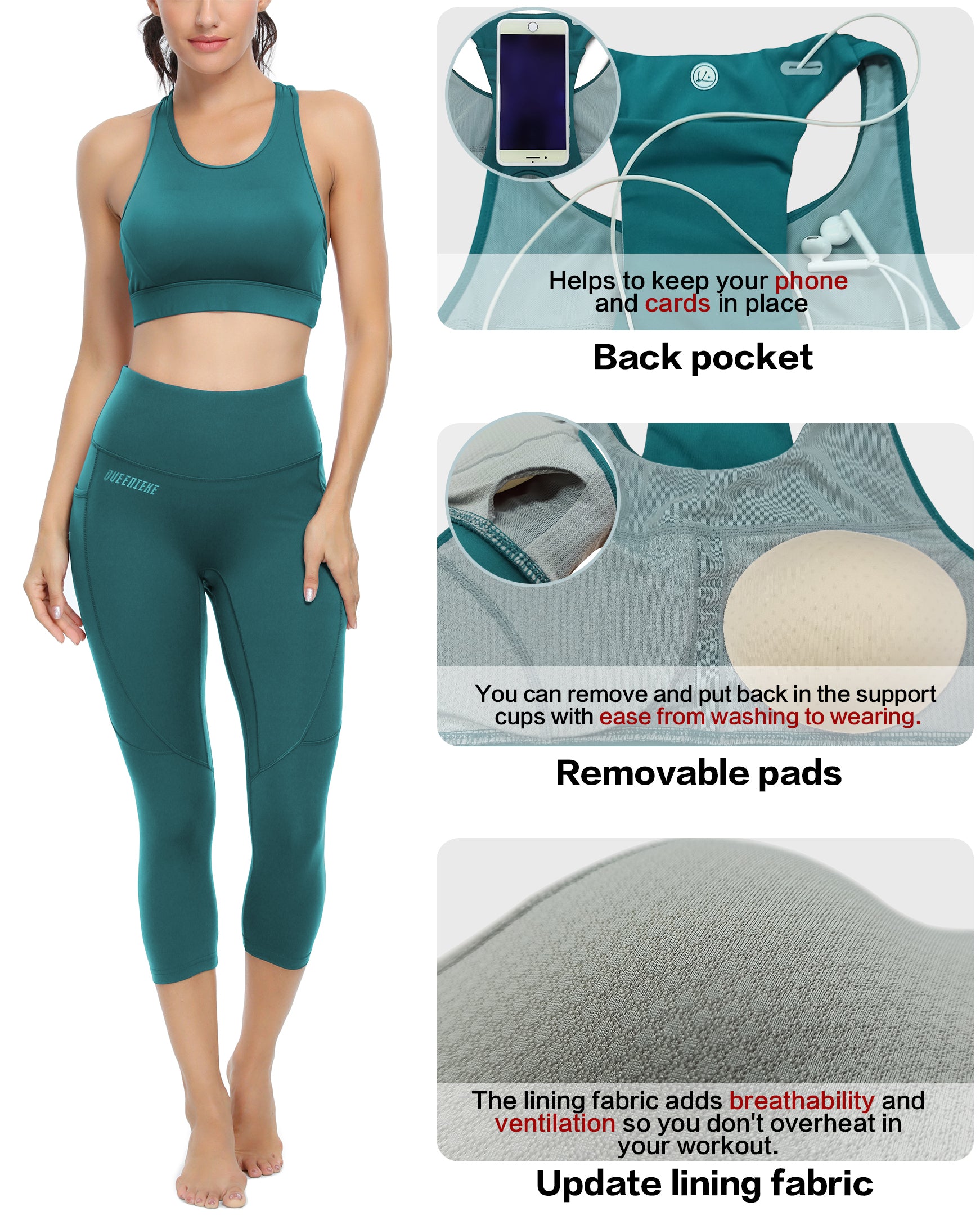 Phone Back Pockets Sport Bra 70927