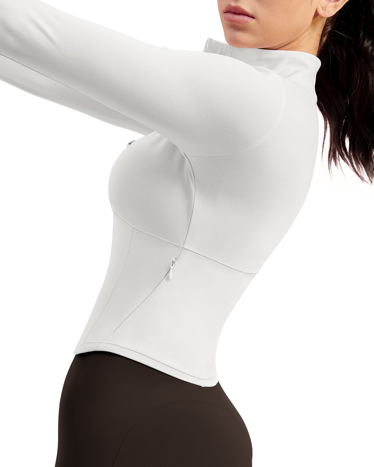 BareLuxe Corset BBL Jacket for Women Zip Up Waist-Length Cropped 254303