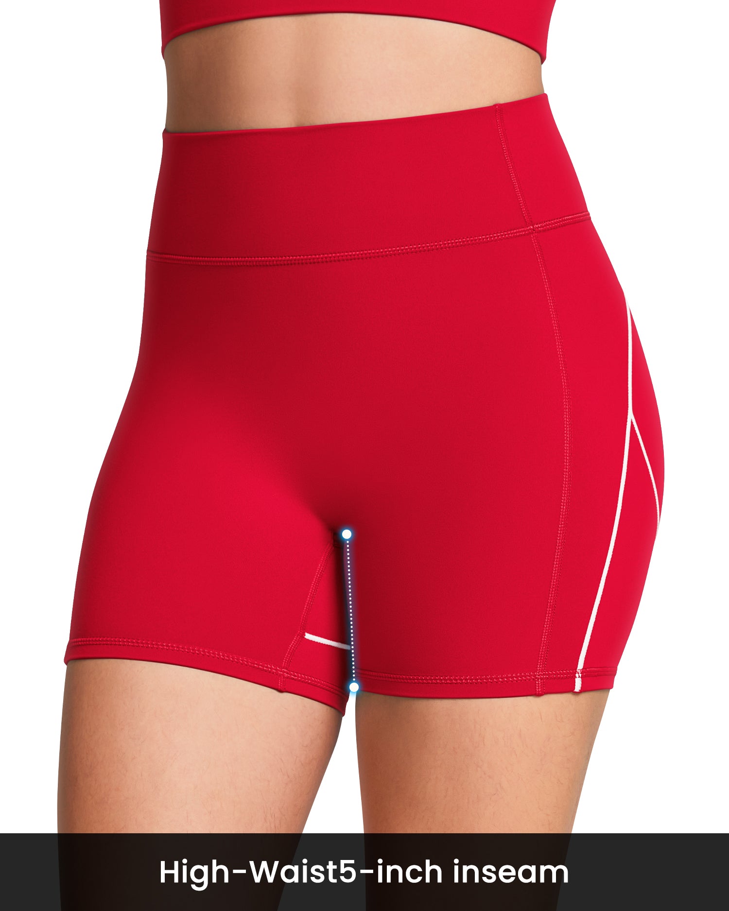 Contrast Stitching  5"  Athletic Shorts for Women 254104