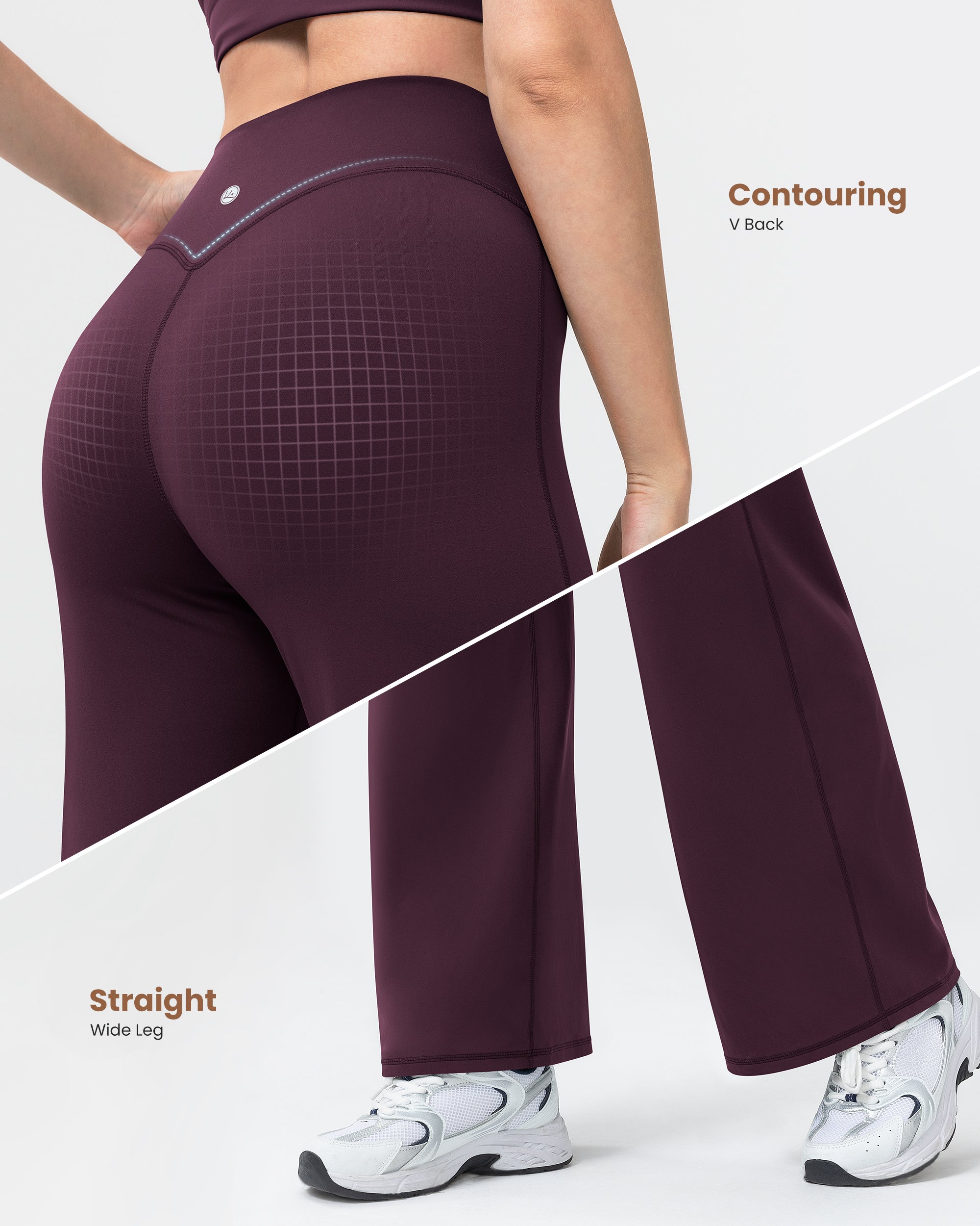 Wide Leg Yoga Pants for Women High Waisted Straight Gym Leggings 31"  260404
