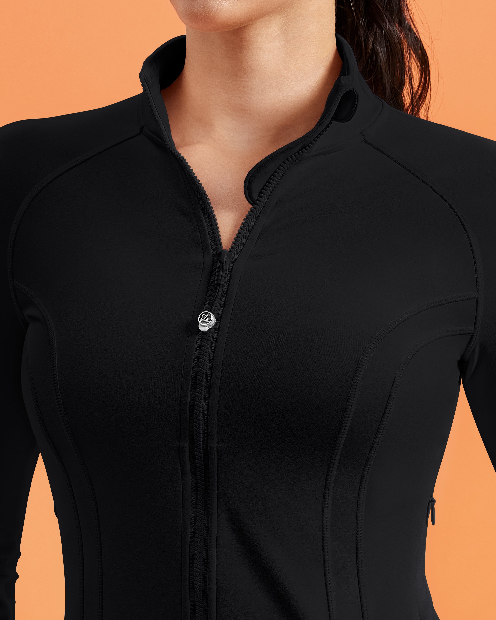 BareLuxe Womens BBL Jacket with Pockets Fit Zip Up Athletic Cropped 254203