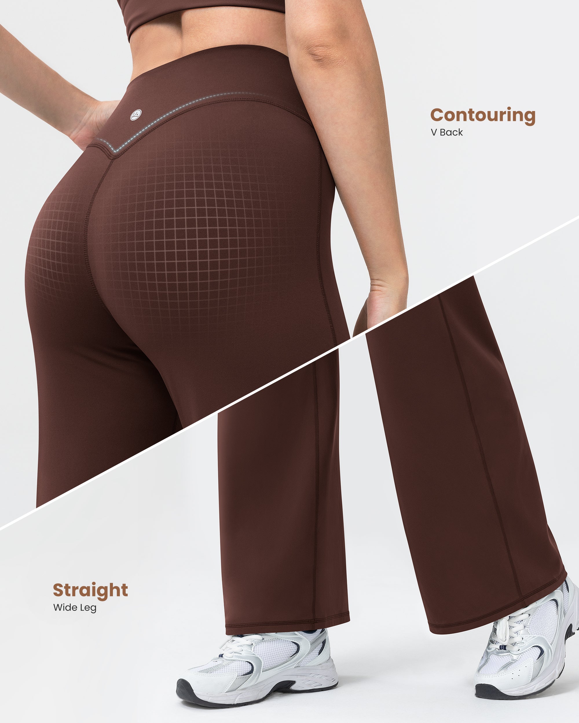 Wide Leg Yoga Pants for Women High Waisted Straight Gym Leggings 31"  260404
