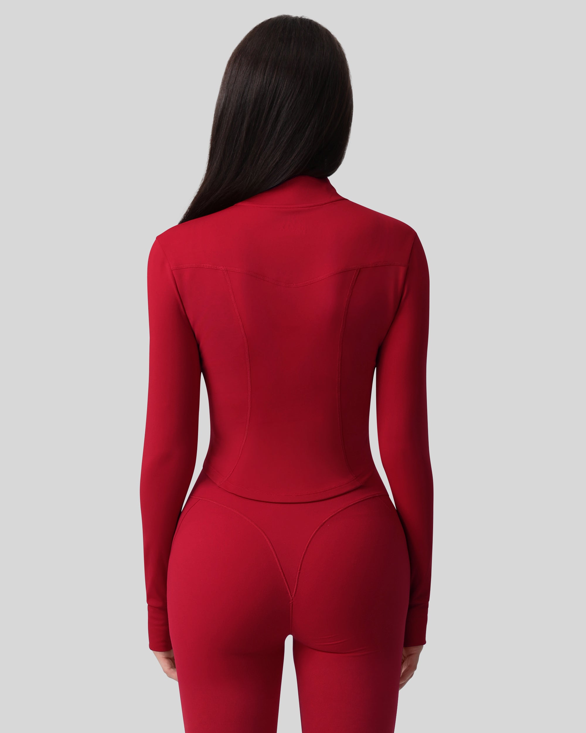Workout Tops for Women Cropped Long Sleeve Zip Up Jacket BBL Gym 262803
