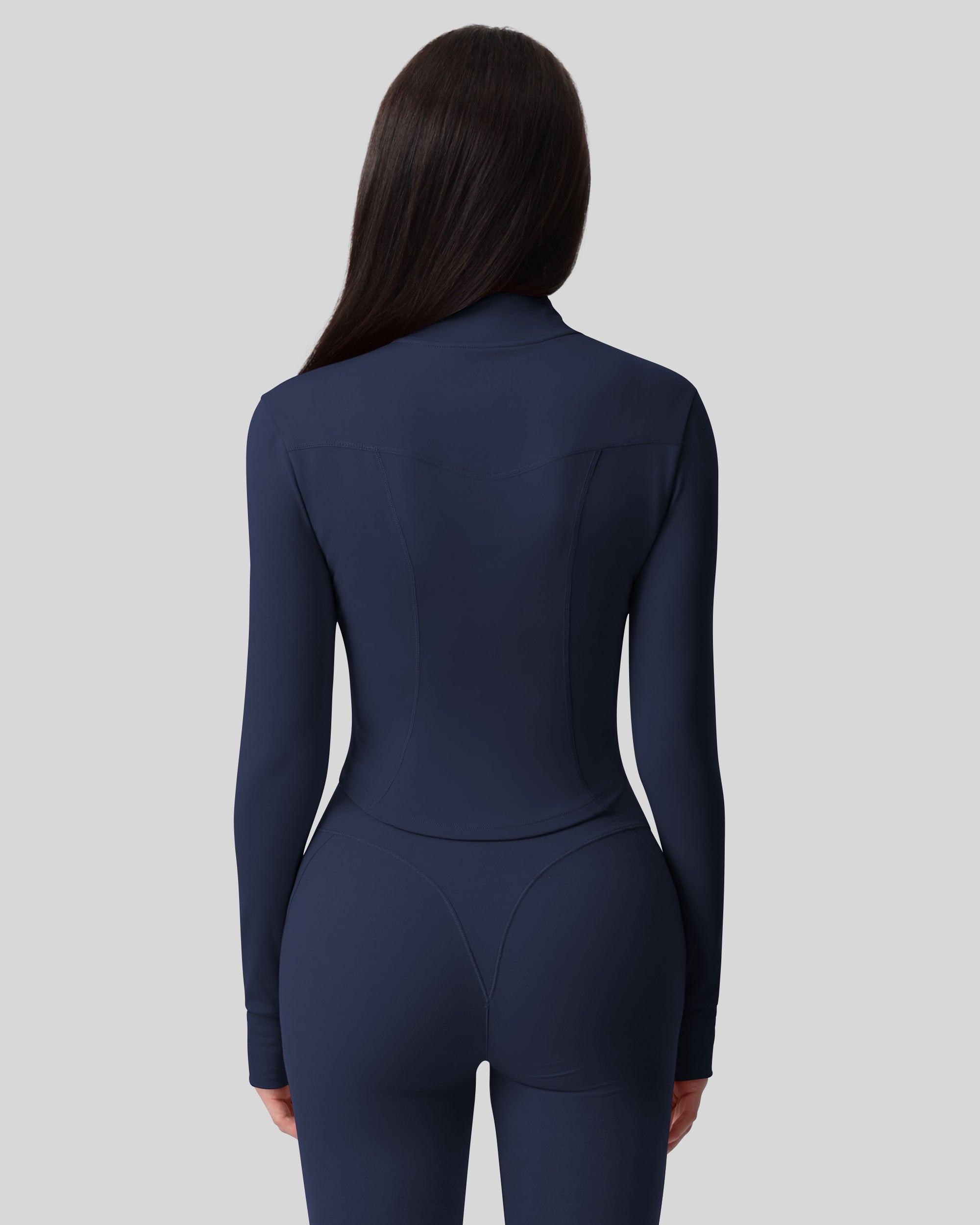 Workout Tops for Women Cropped Long Sleeve Zip Up Jacket BBL Gym 262803