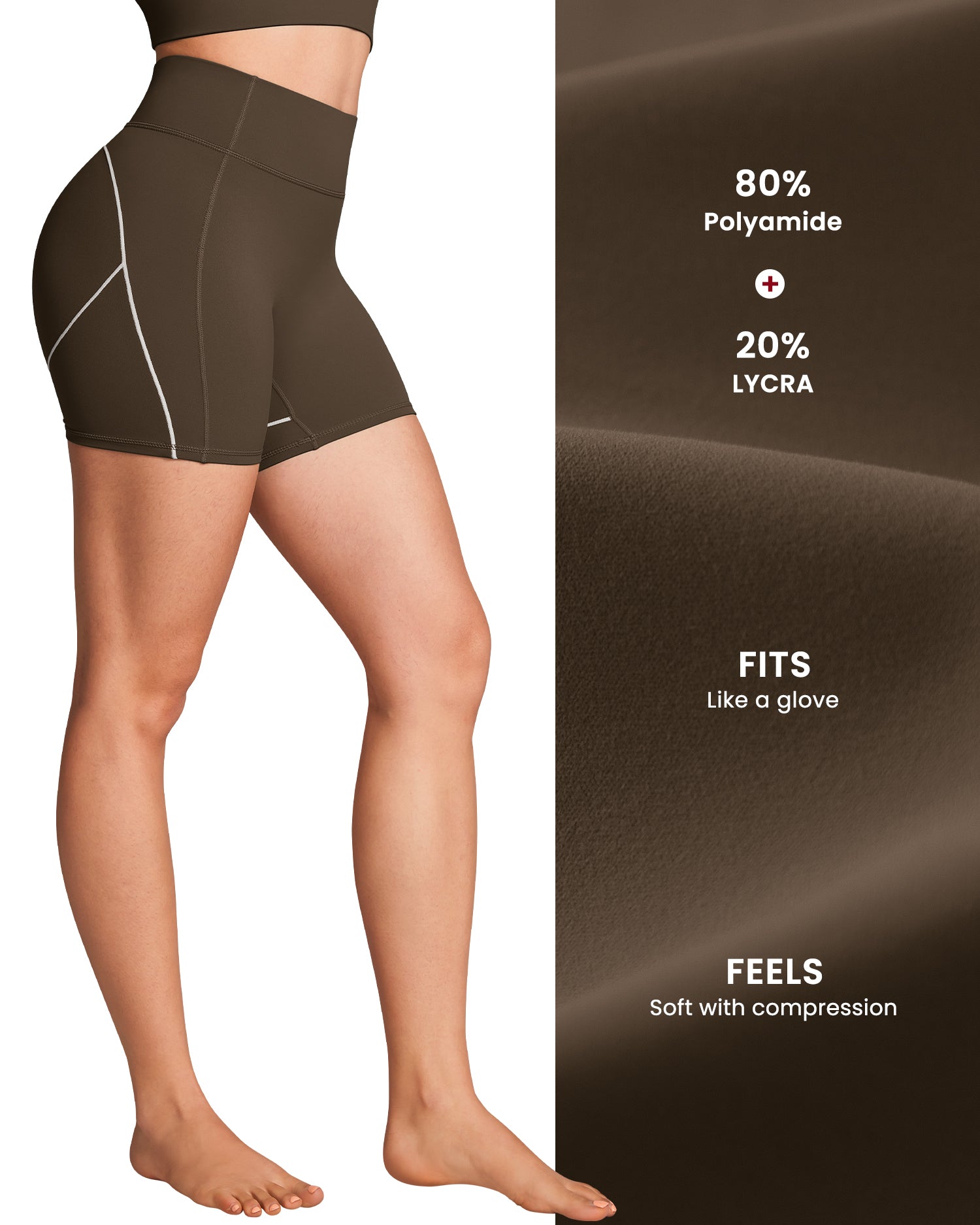 Contrast Stitching  5"  Athletic Shorts for Women 254104