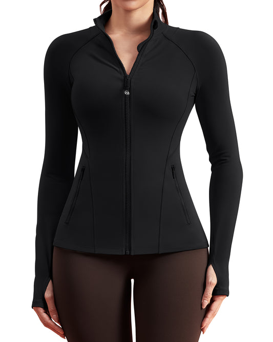 Workout Jackets for Woman Zip Up Long Sleeve Slim Fit Athletic 254403