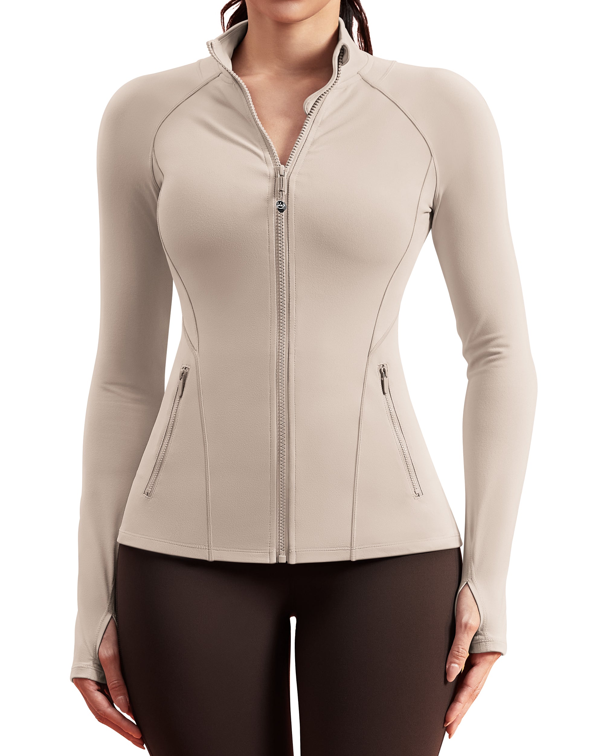 Workout Jackets for Woman Zip Up Long Sleeve Slim Fit Athletic 254403