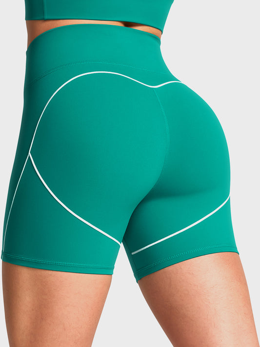Contrast Stitching  5"  Athletic Shorts for Women 254104
