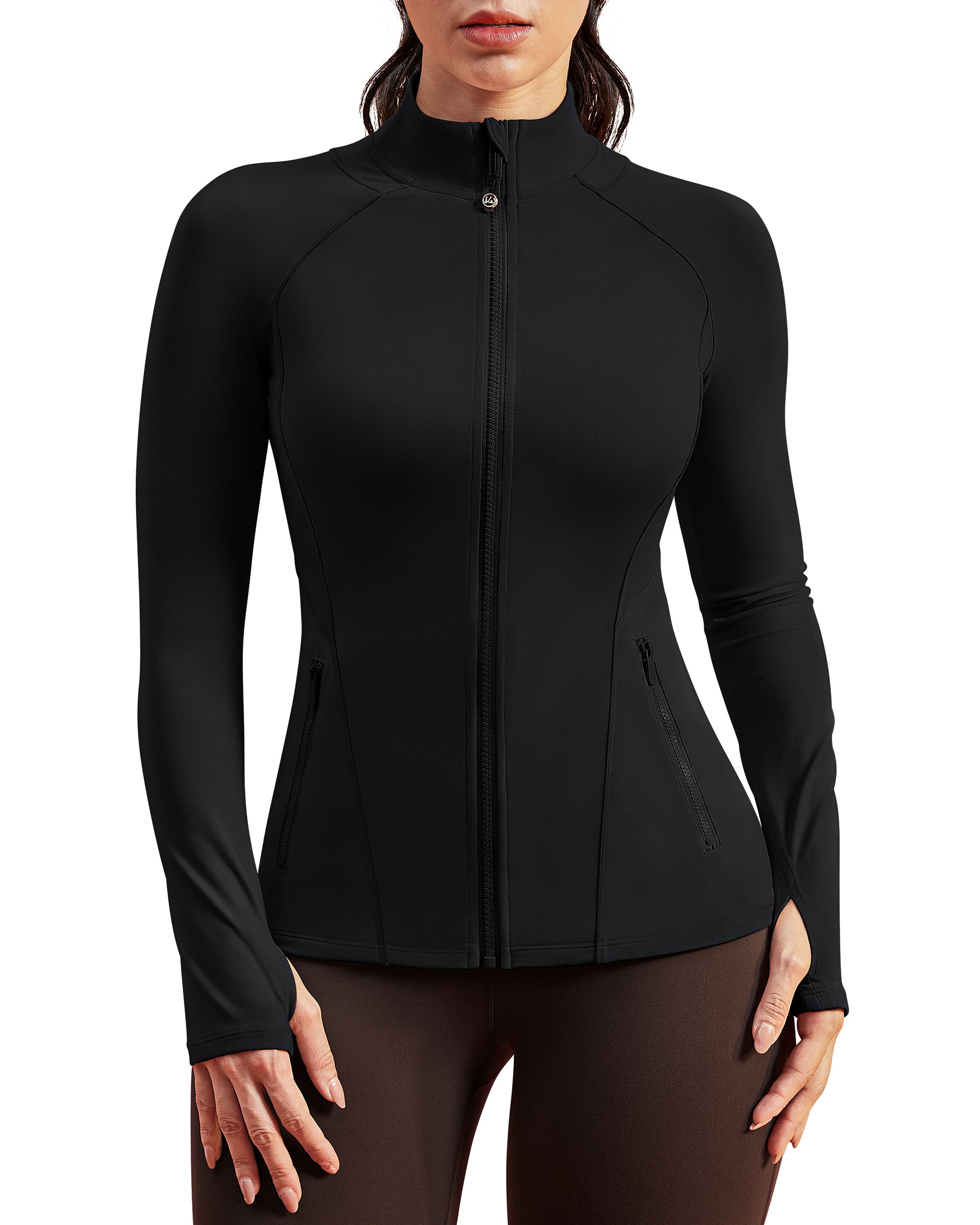 Workout Jackets for Woman Zip Up Long Sleeve Slim Fit Athletic 254403