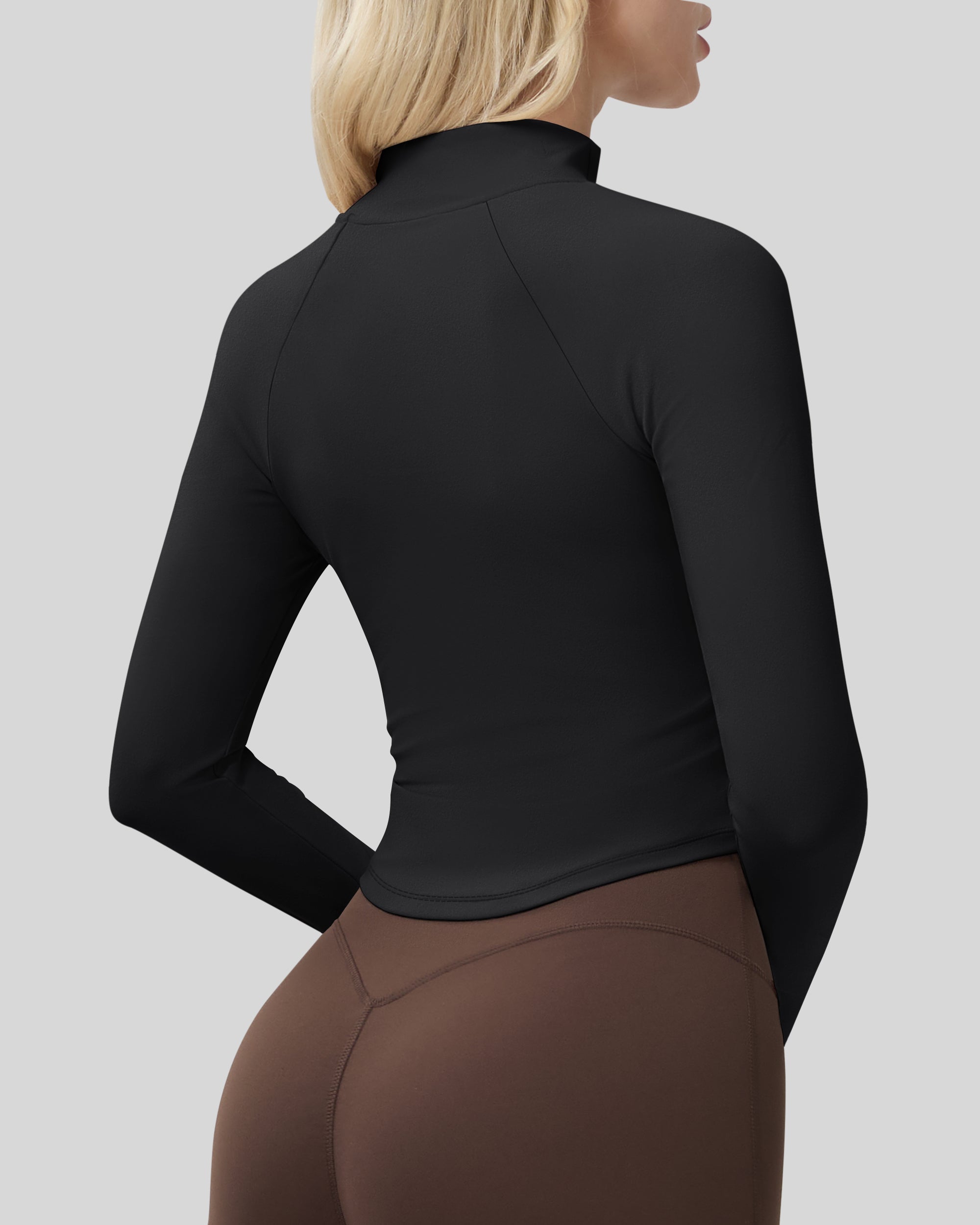 Workout Jackets for Woman Full Zip Up Gym Tops with Thumb Holes 262103