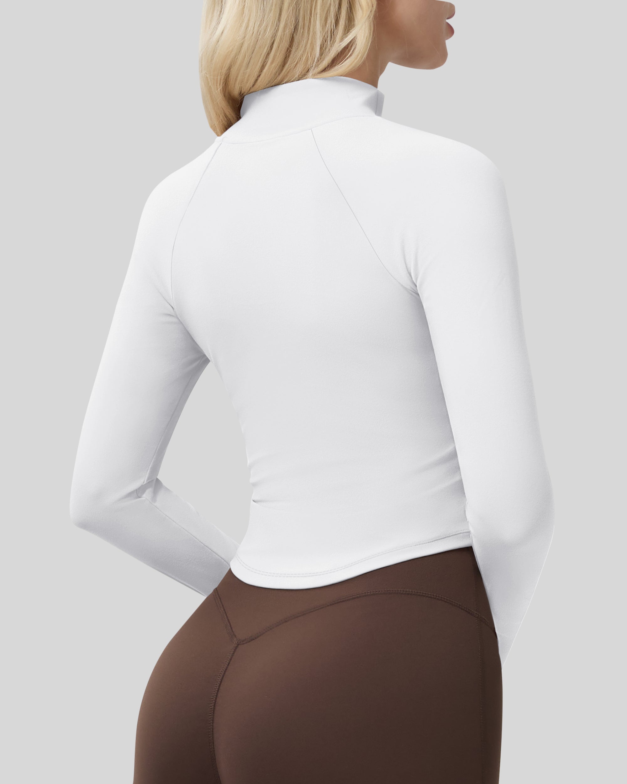 Workout Jackets for Woman Full Zip Up Gym Tops with Thumb Holes 262103