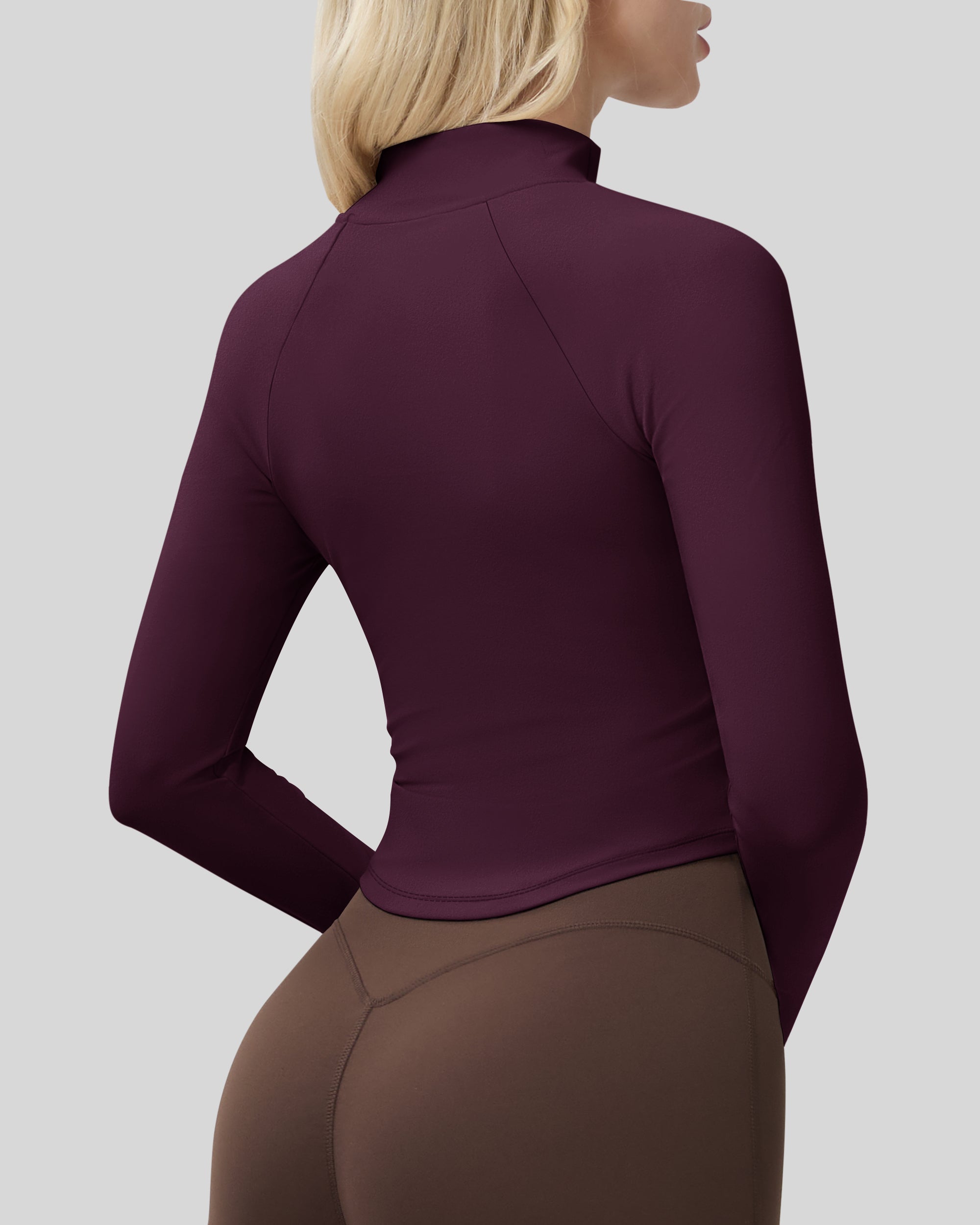 Workout Jackets for Woman Full Zip Up Gym Tops with Thumb Holes 262103
