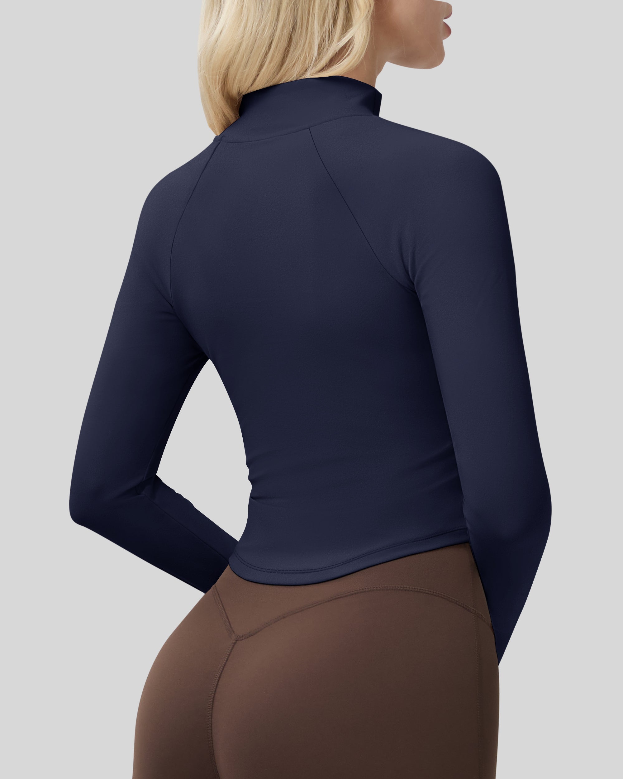Workout Jackets for Woman Full Zip Up Gym Tops with Thumb Holes 262103