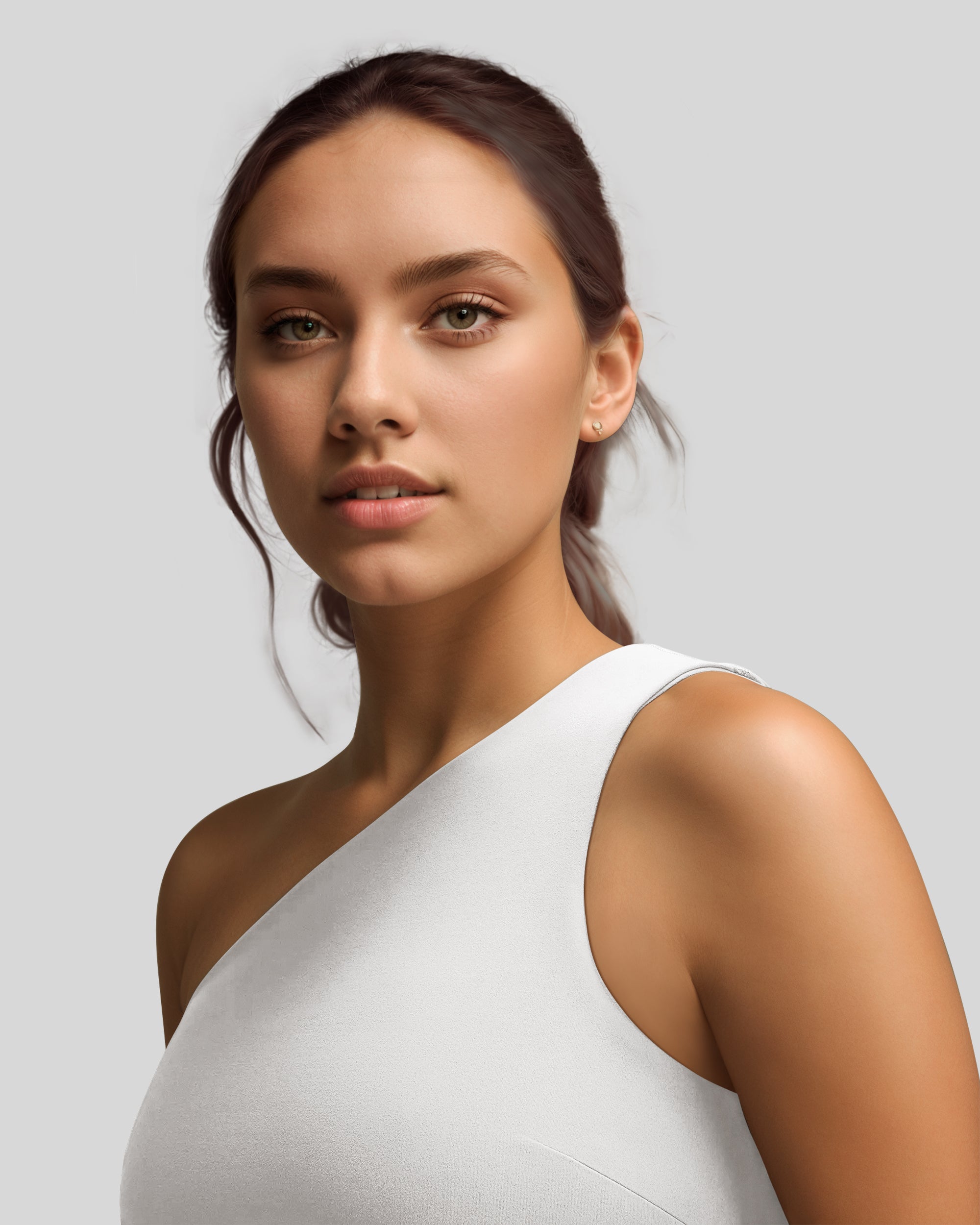 Womens One Shoulder Sports Gym Sexy Athletic Crop Blouse-240306