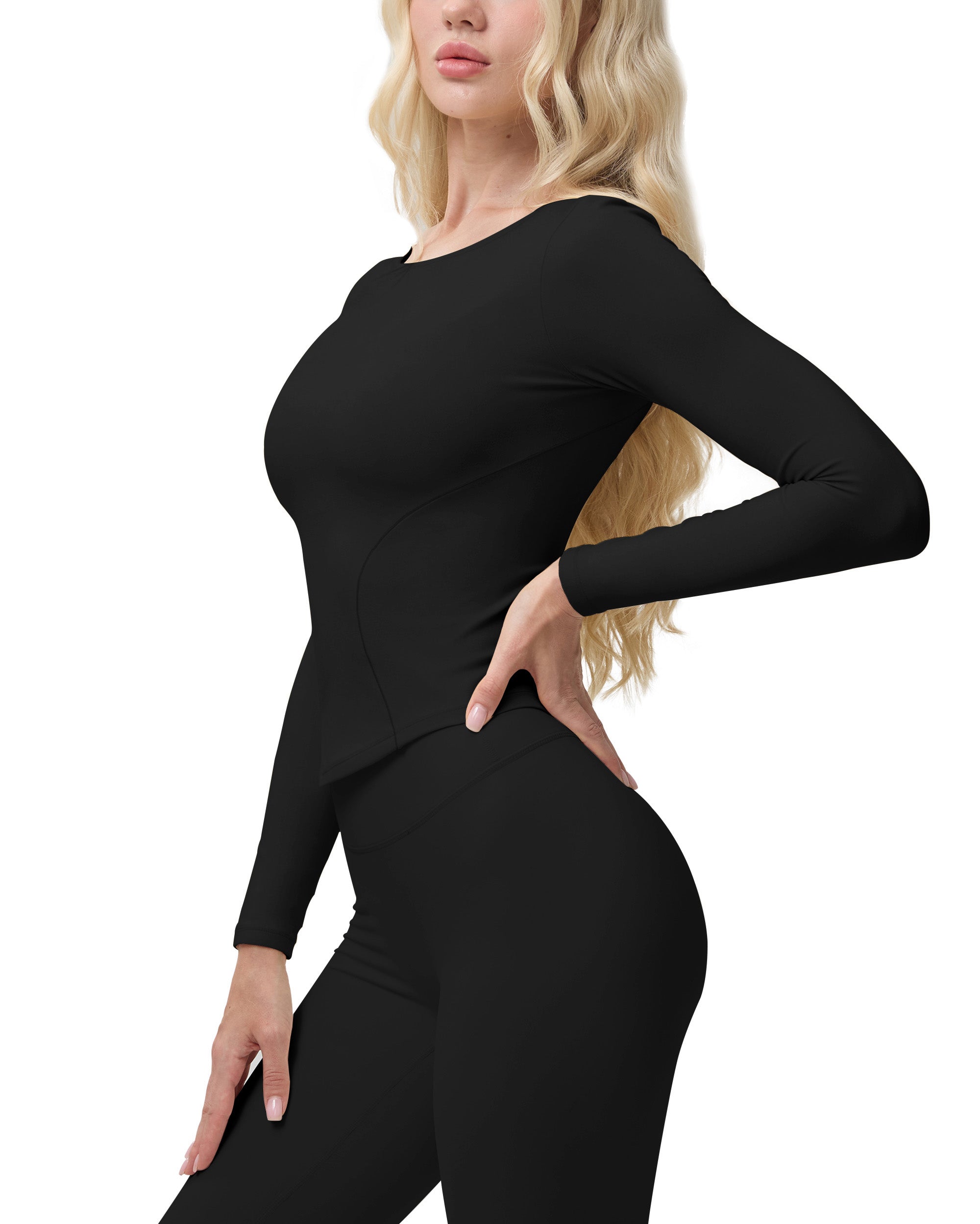 Queenie Ke Bareluxe Boat Neck Tops for Women Long Sleeve 254505