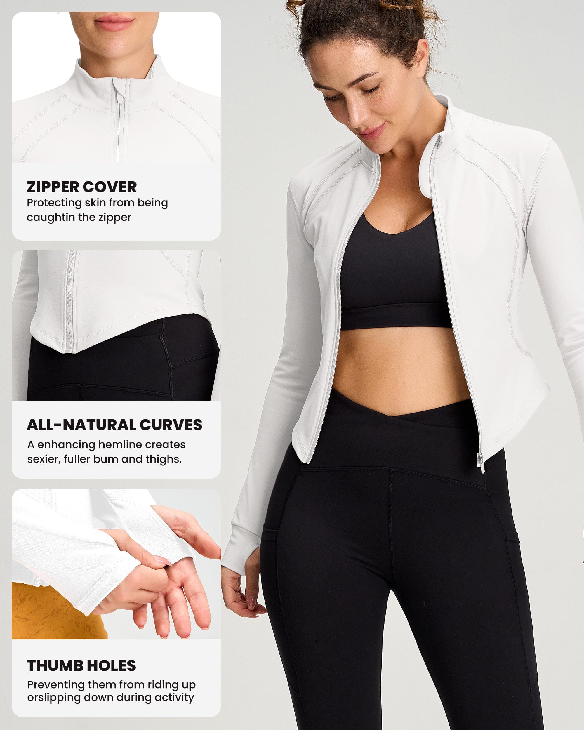 Crop Full Zip Up Jackets 232103