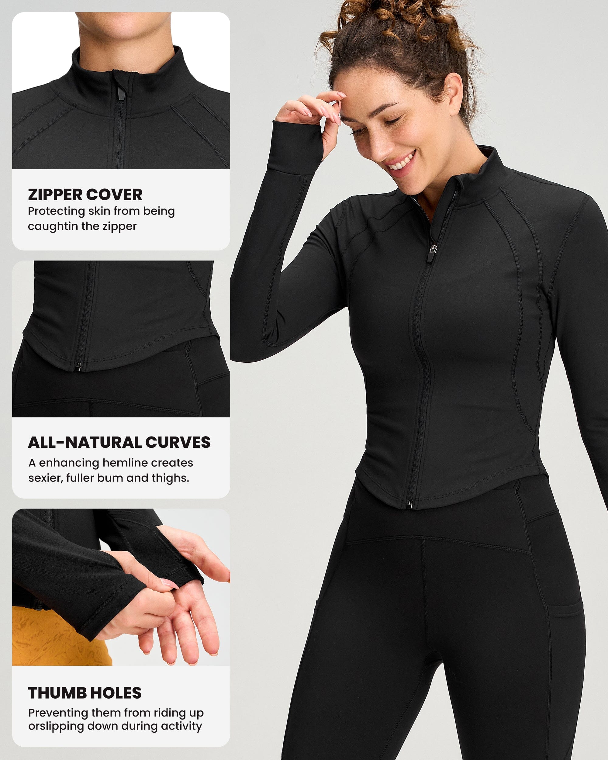 Crop Full Zip Up Jackets 232103