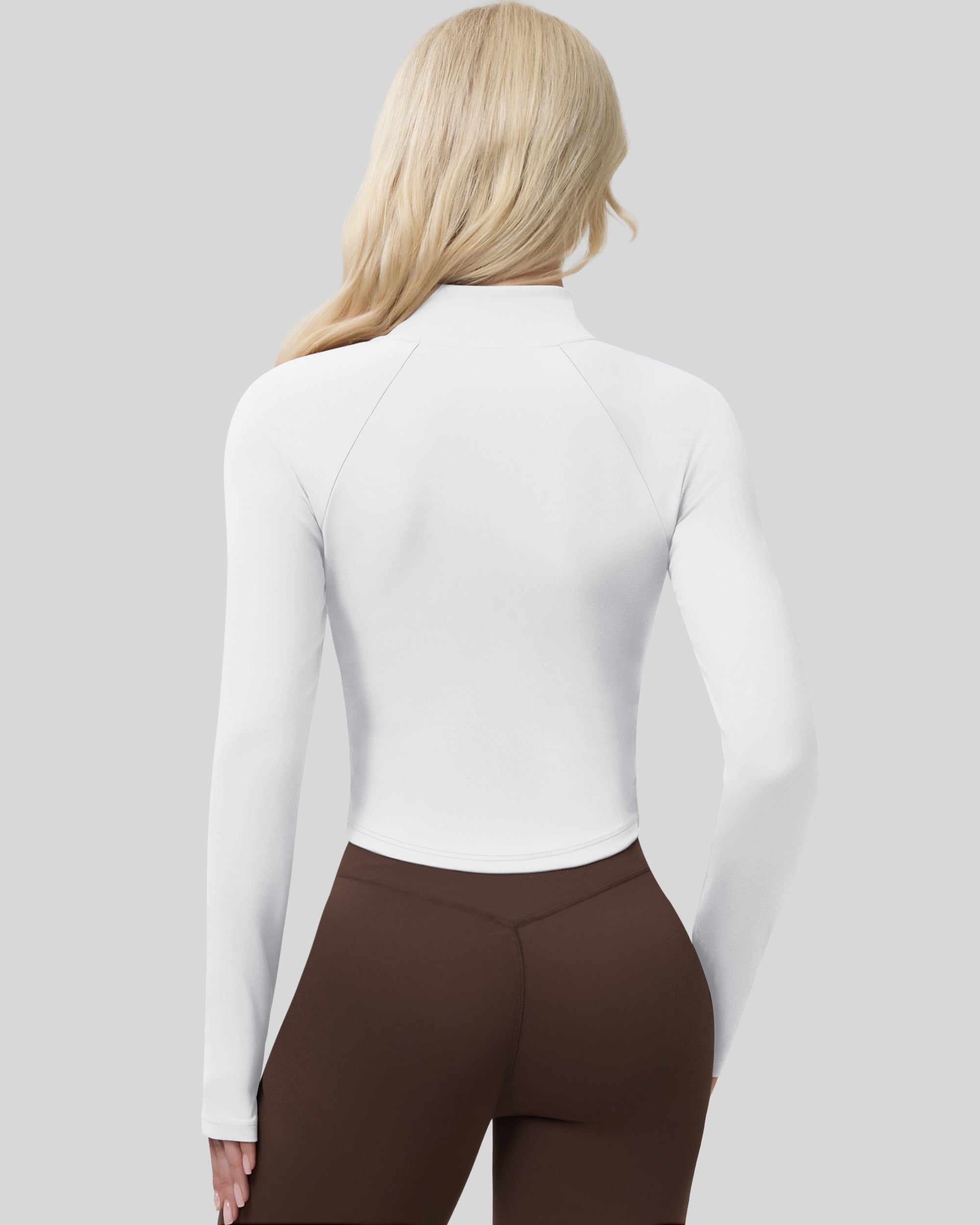 Workout Jackets for Woman Full Zip Up Gym Tops with Thumb Holes 262103