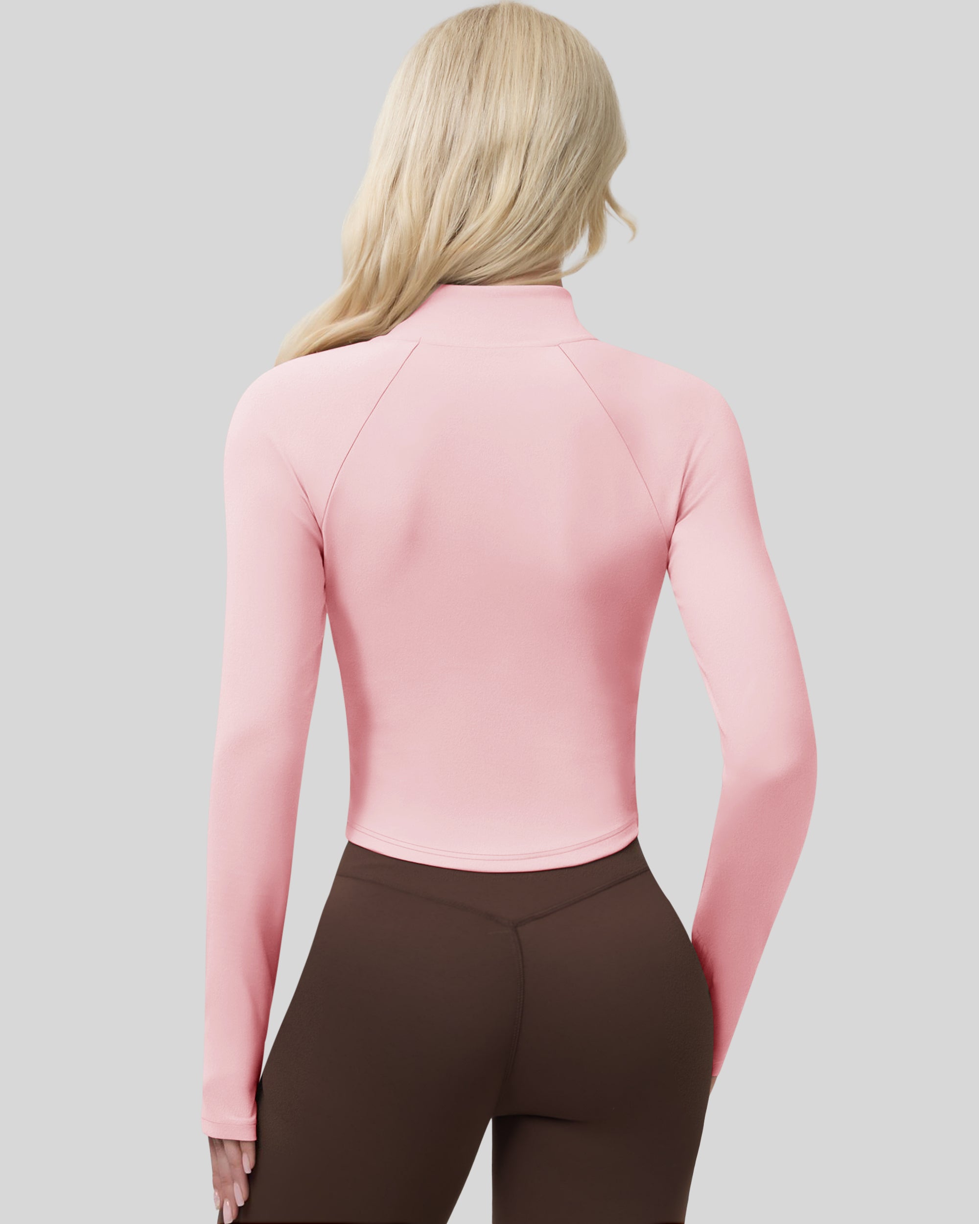Workout Jackets for Woman Full Zip Up Gym Tops with Thumb Holes 262103
