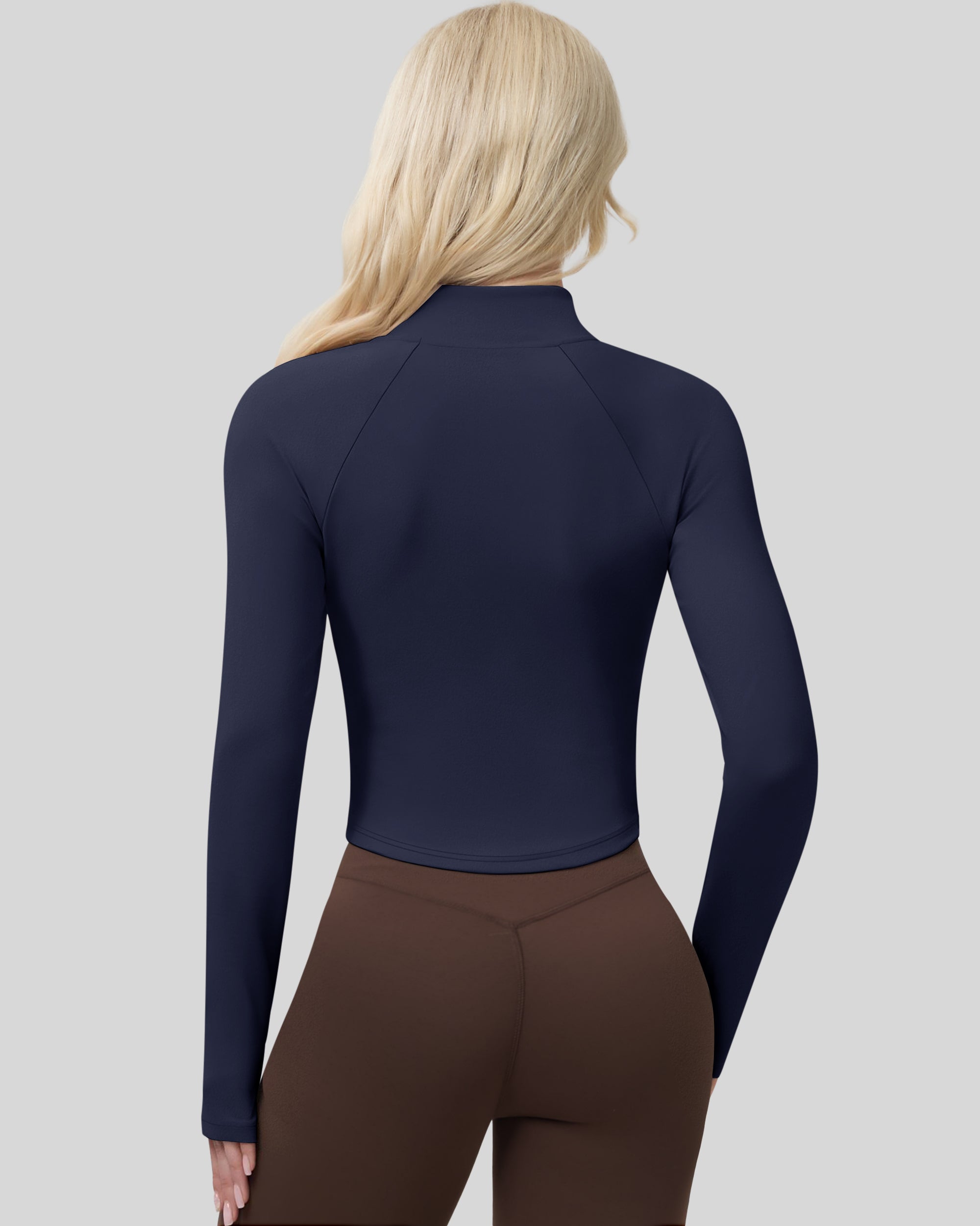 Workout Jackets for Woman Full Zip Up Gym Tops with Thumb Holes 262103