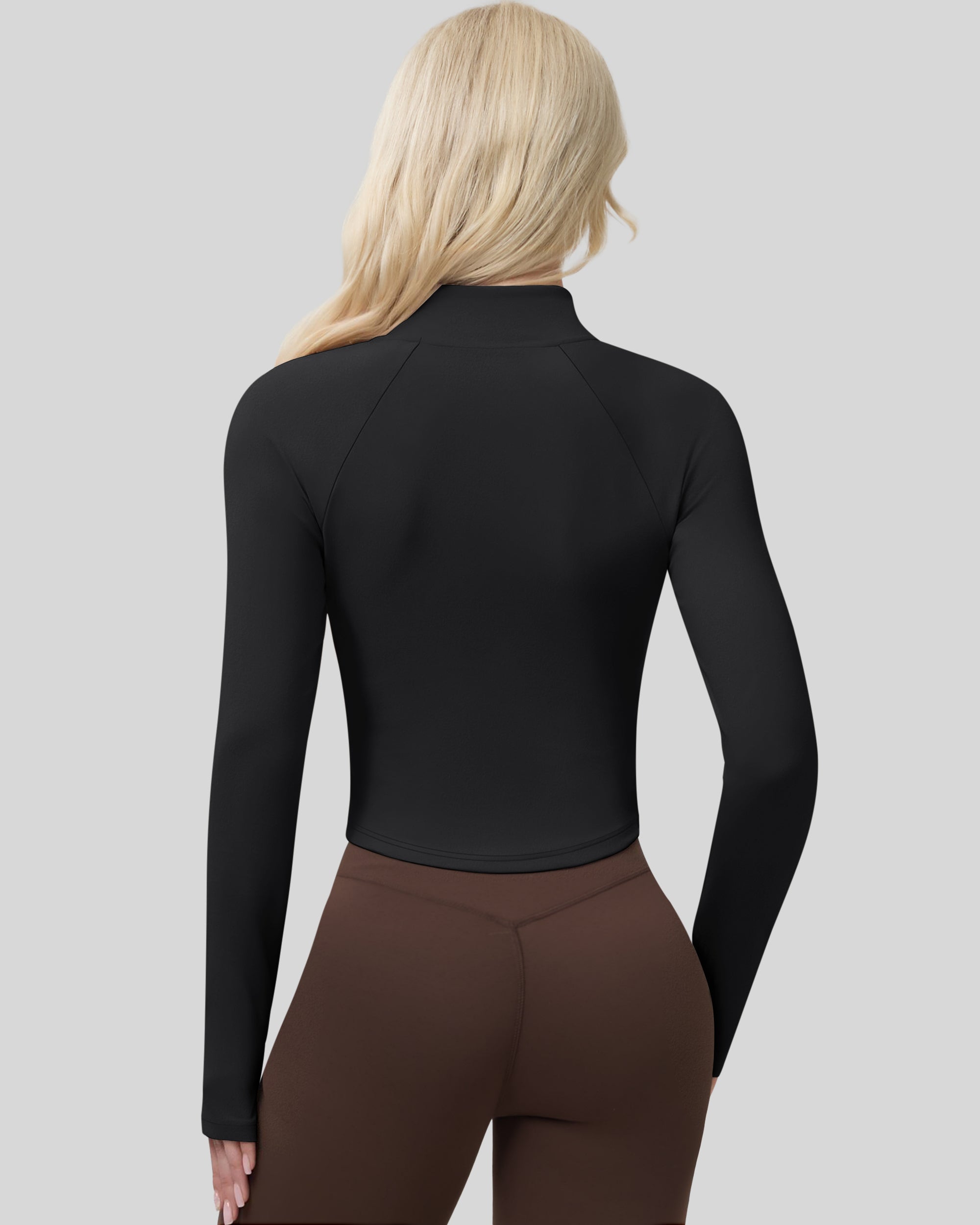 Workout Jackets for Woman Full Zip Up Gym Tops with Thumb Holes 262103