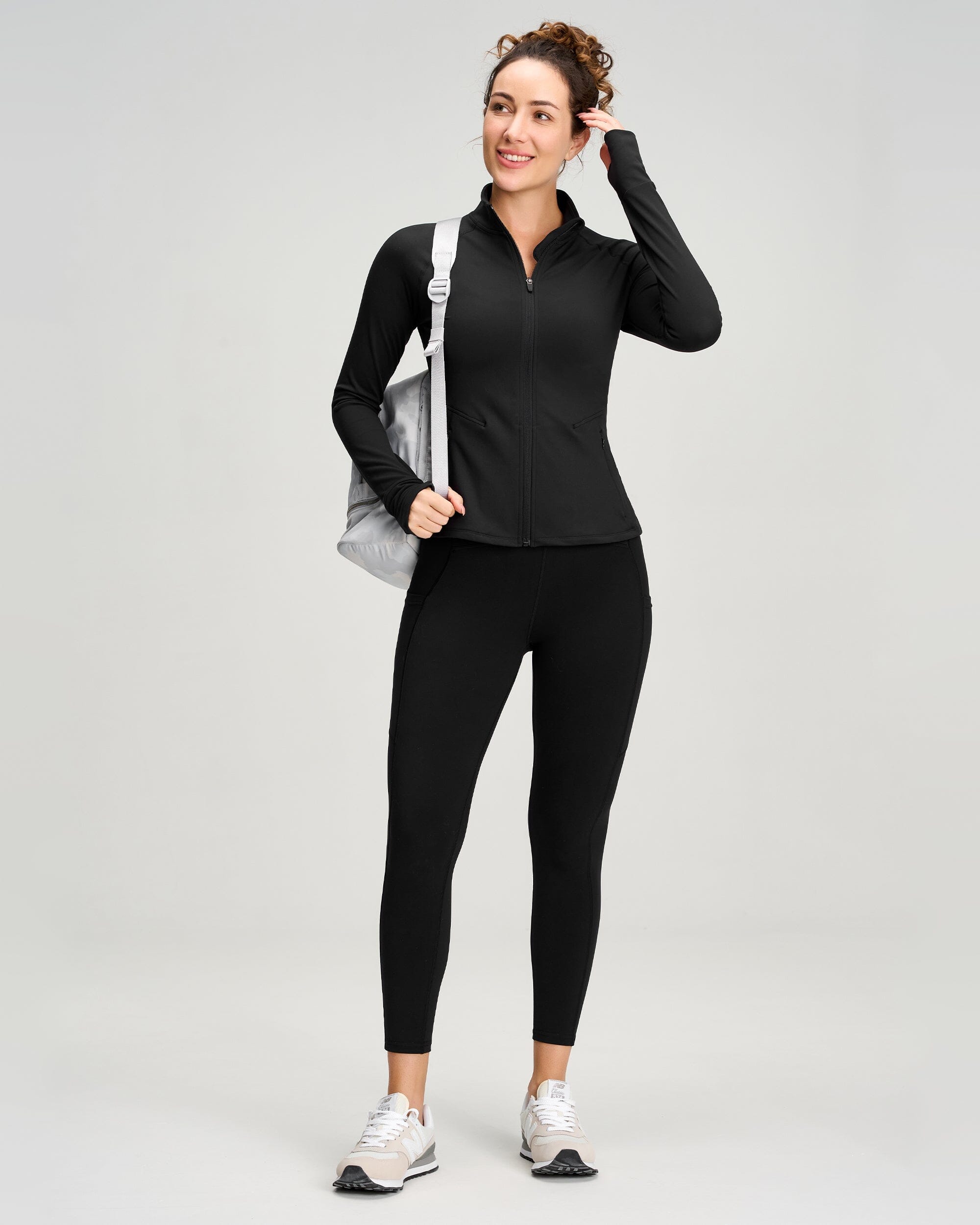 Cropped Full Zip Jacket With Pockets