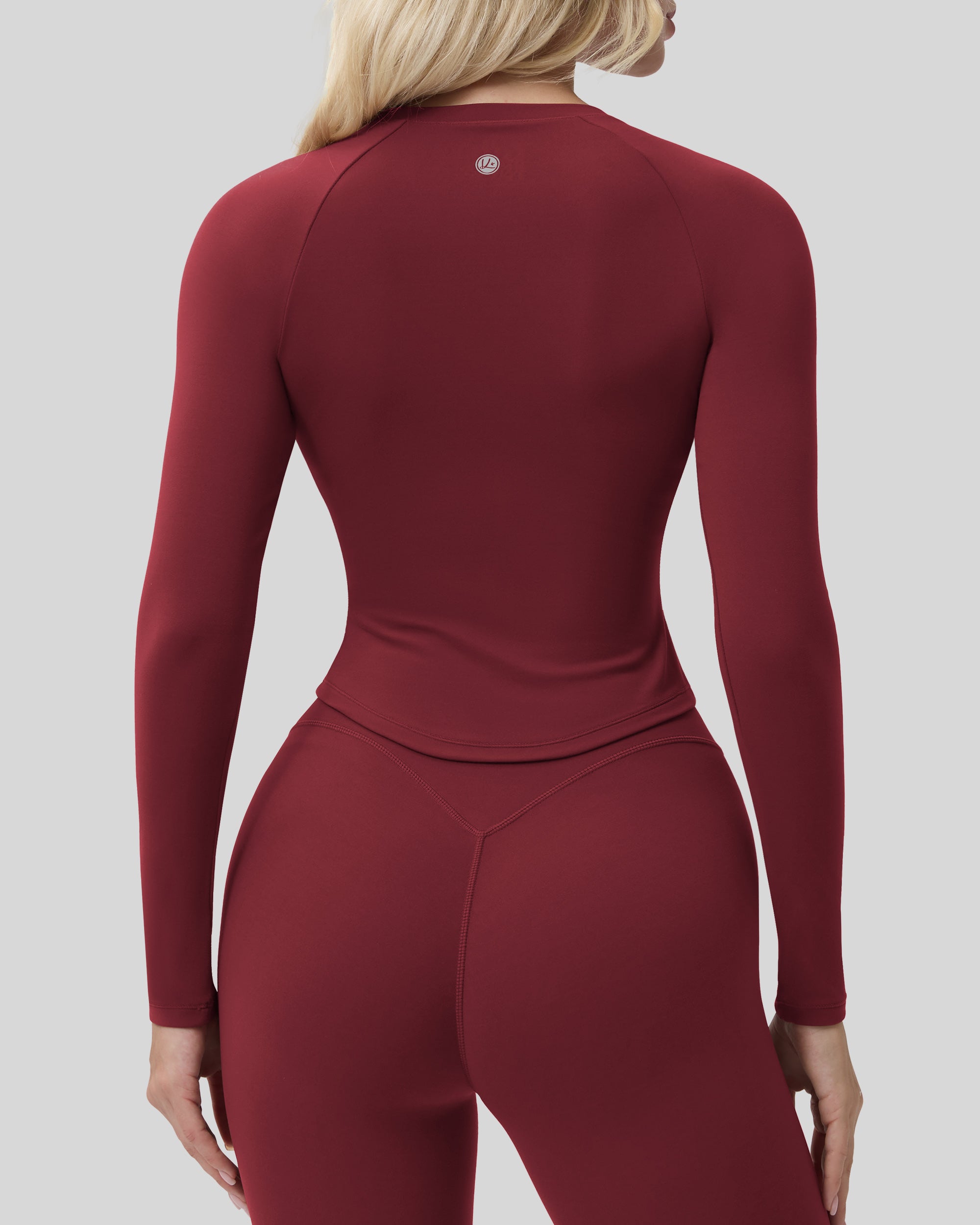 Bareluxe Long Sleeve Workout Tops for Women, Cropped Slim Fit 254405