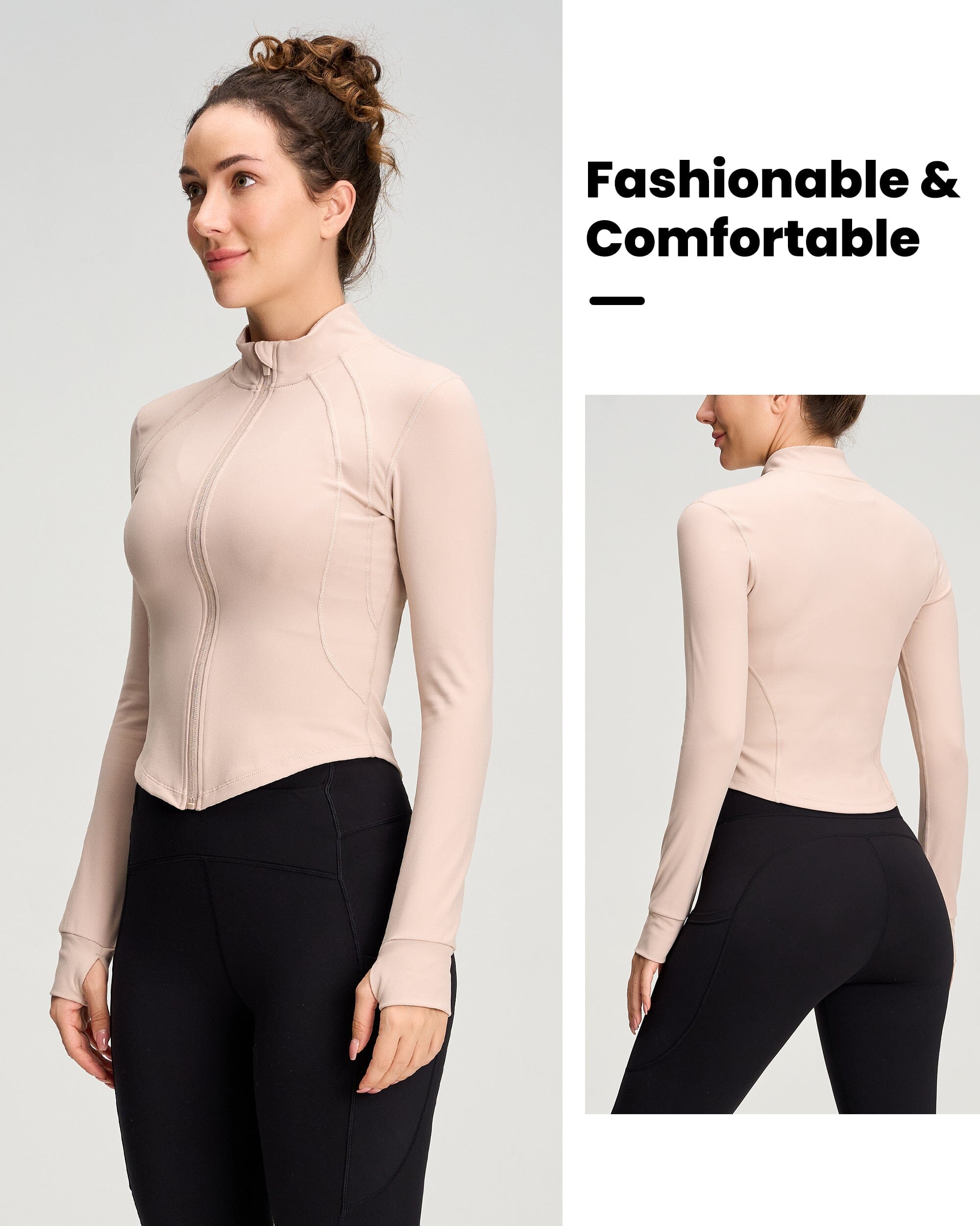 Crop Full Zip Up Jackets 232103