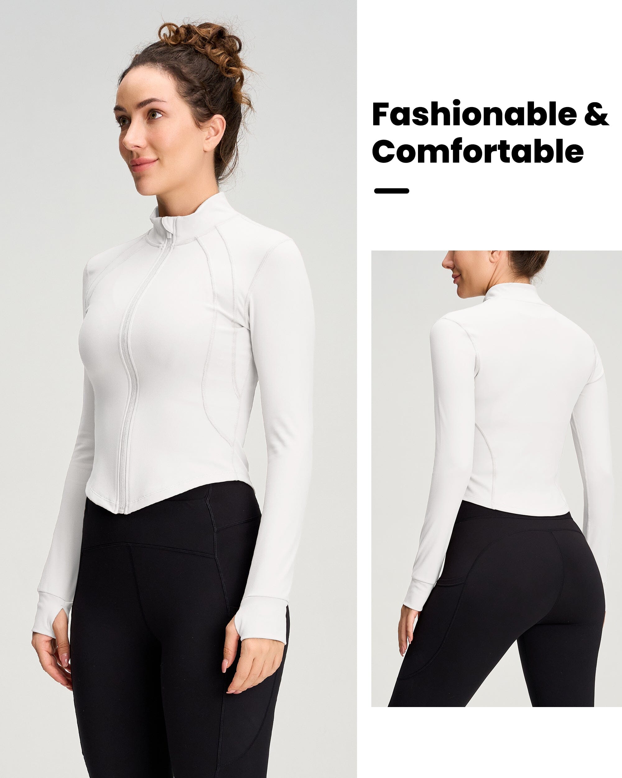 Crop Full Zip Up Jackets 232103