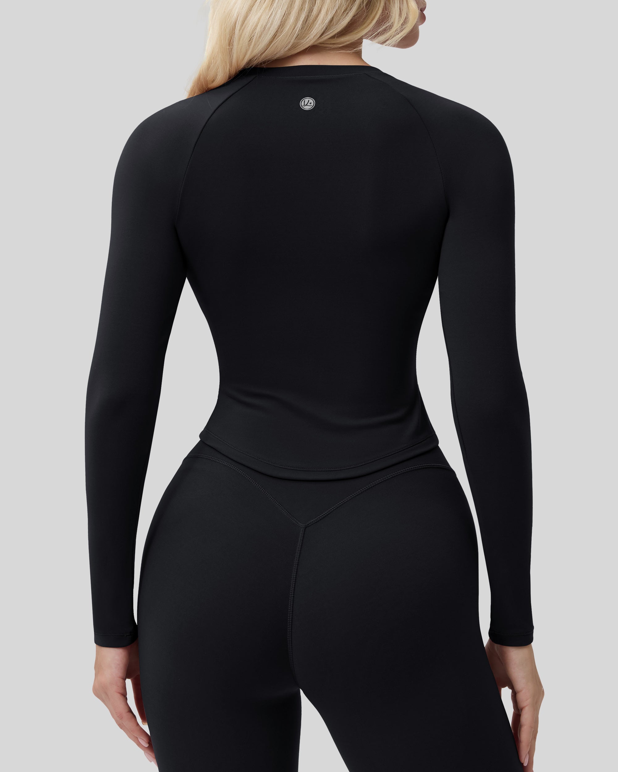 Bareluxe Long Sleeve Workout Tops for Women, Cropped Slim Fit 254405