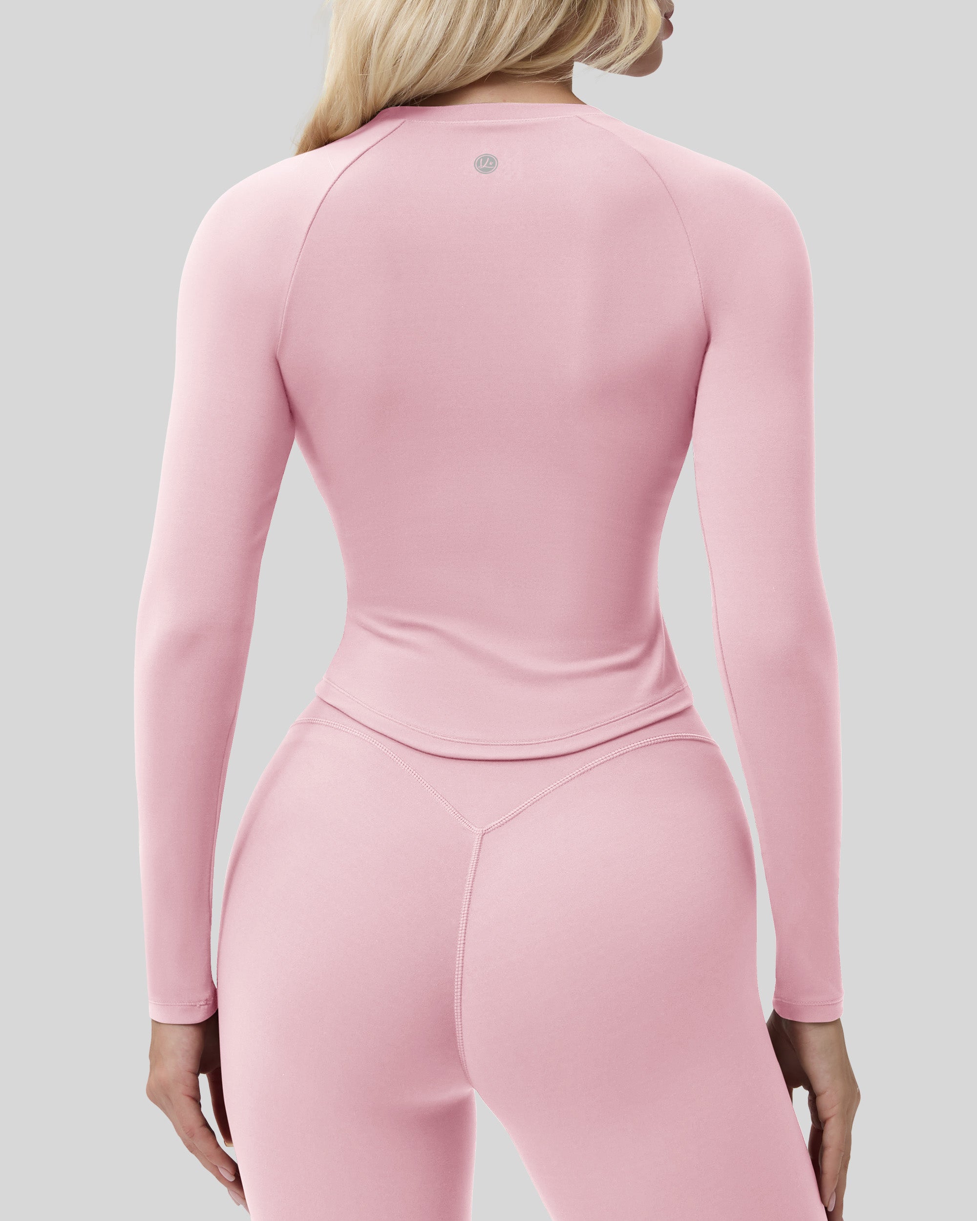 Bareluxe Long Sleeve Workout Tops for Women, Cropped Slim Fit 254405