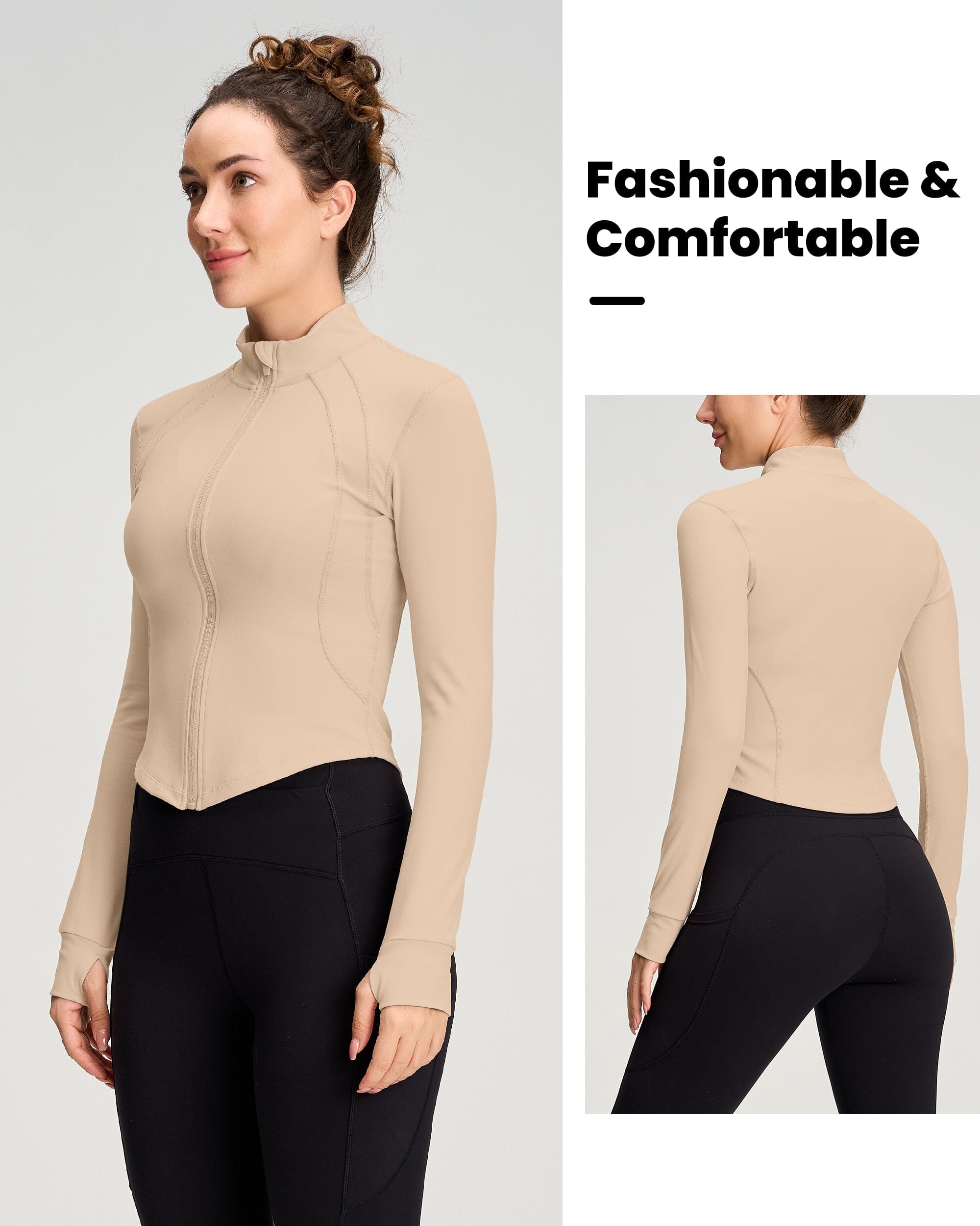 Crop Full Zip Up Jackets 232103