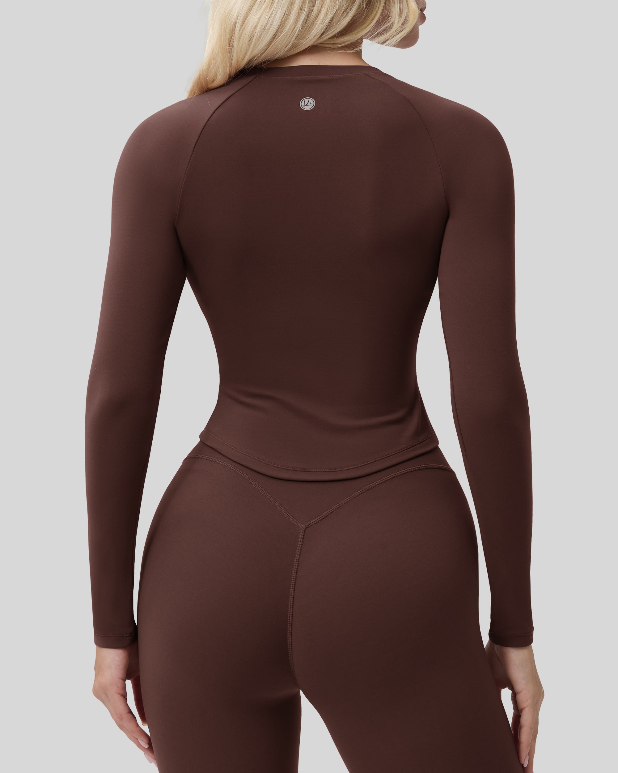 Bareluxe Long Sleeve Workout Tops for Women, Cropped Slim Fit 254405