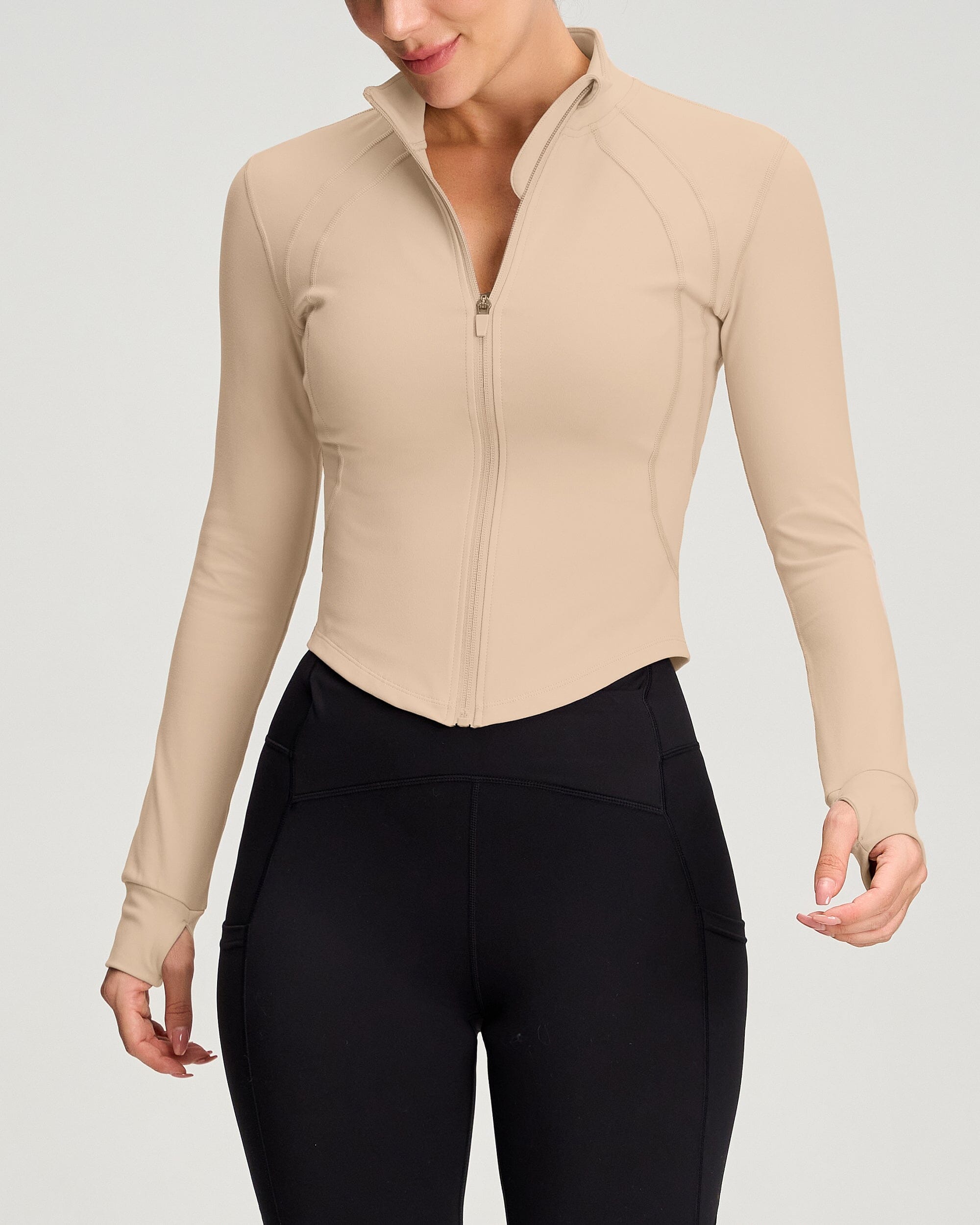 Crop Full Zip Up Jackets 232103