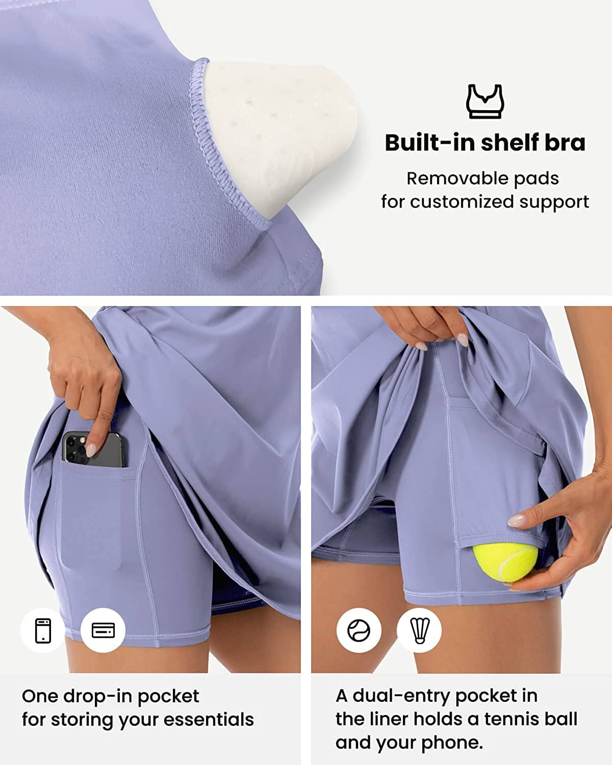 Tennis Dresses with Built 220311