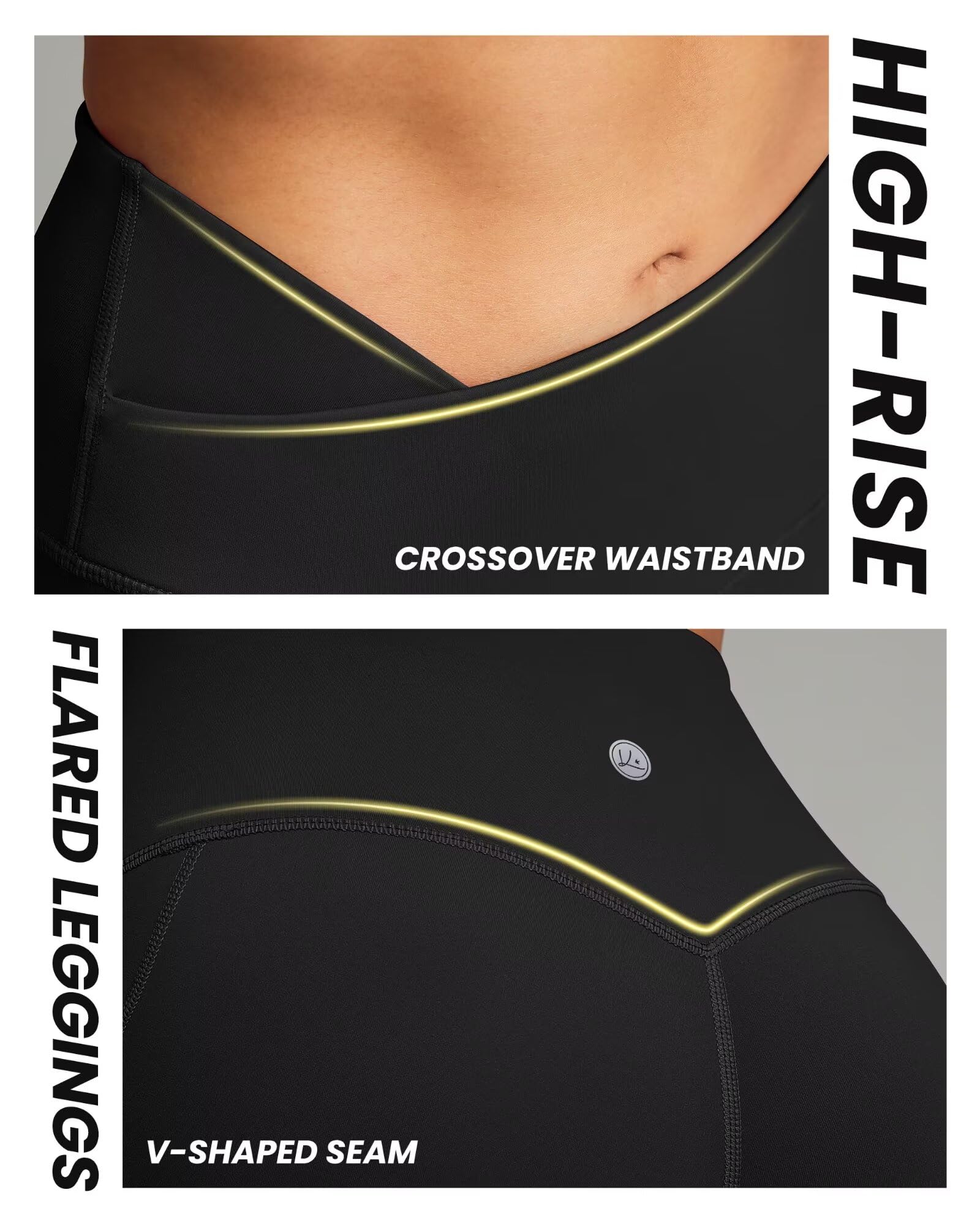 Cross Waist Flare Leggings 240404