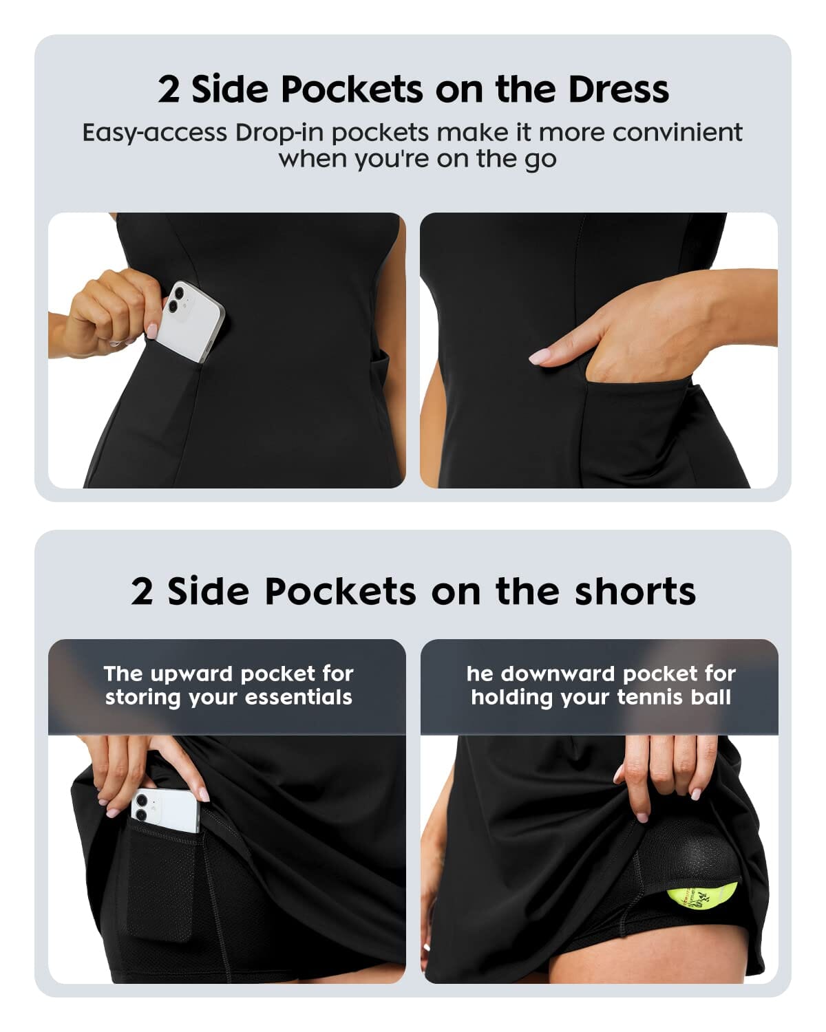 Tennis Dresses with 4 Pocket 220111