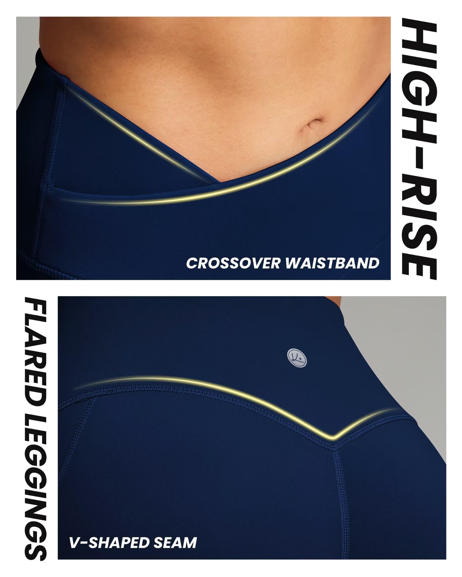 Cross Waist Flare Leggings 240404
