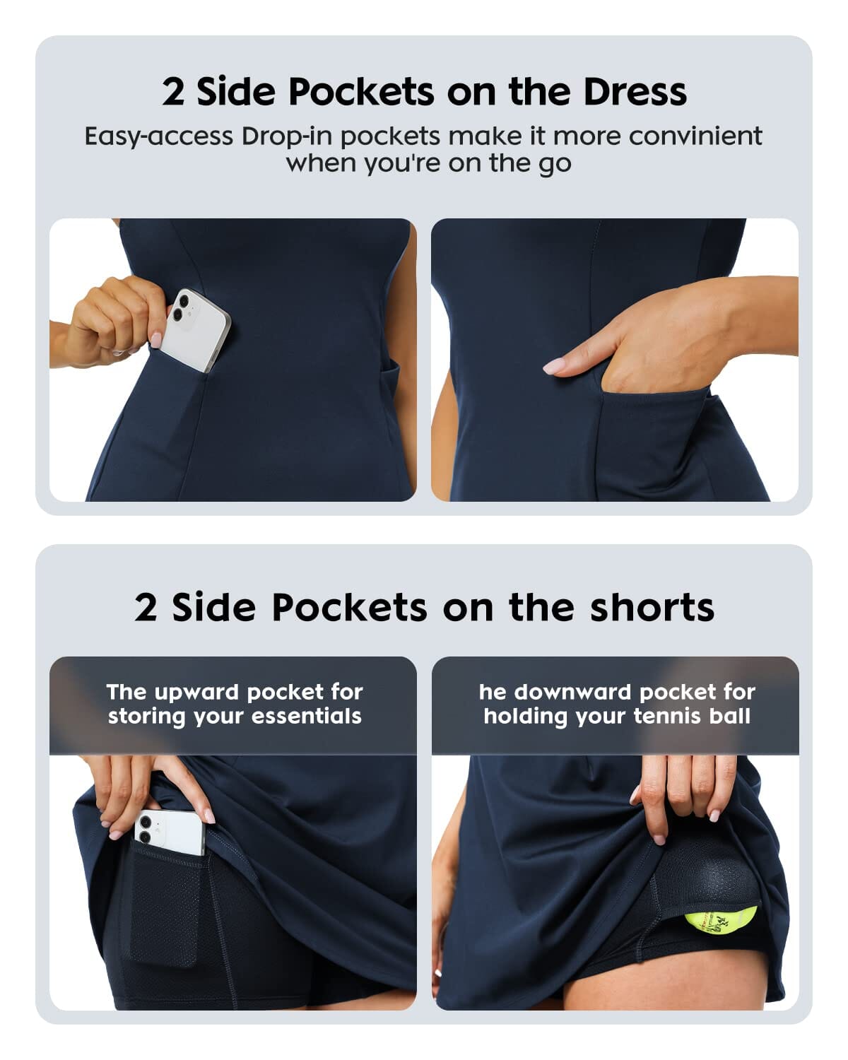Tennis Dresses with 4 Pocket 220111