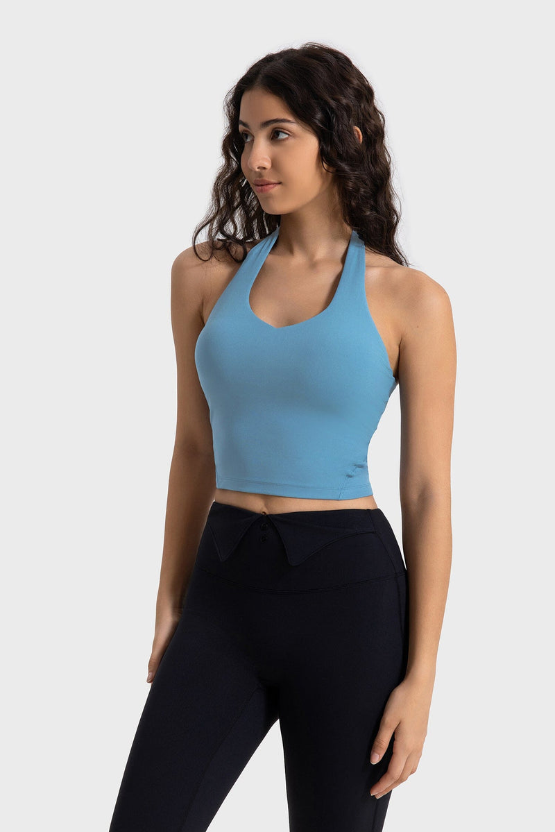 Neck Longline Sports Bra - Padded DAW052