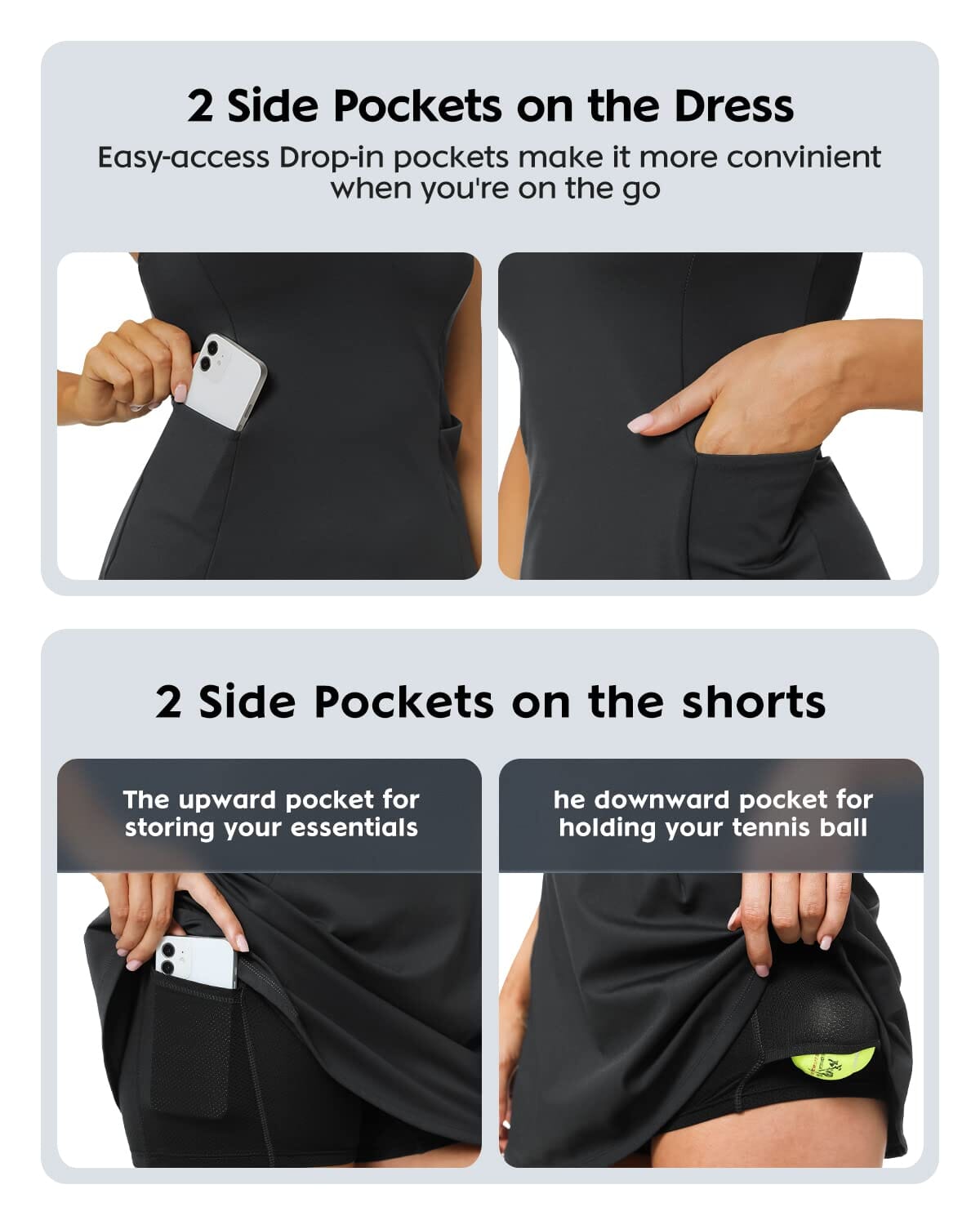 Tennis Dresses with 4 Pocket 220111