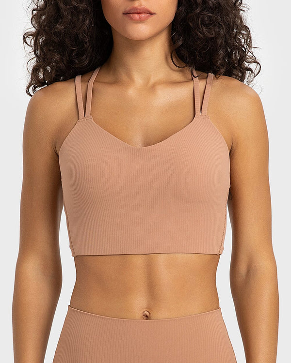 Longline Ribbed Bra Light Support DW366