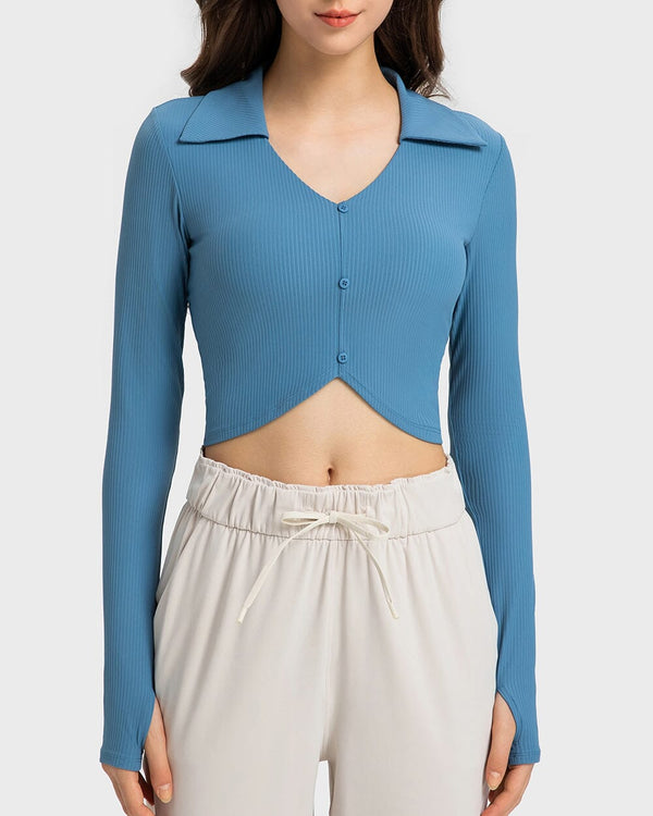 V-neck Cropped Long Sleeves DAW025