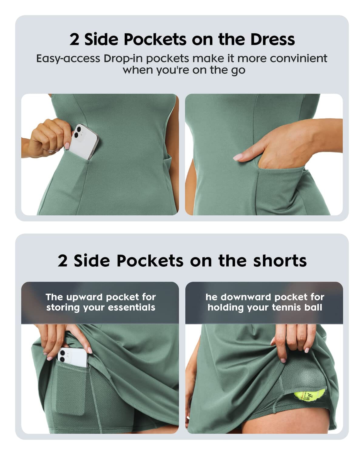 Tennis Dresses with 4 Pocket 220111